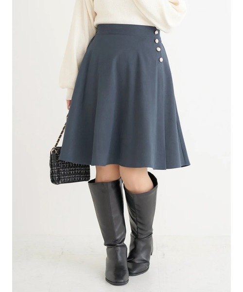 Re-J&SUPURE｜パールボタンフレア膝丈スカート | Rakuten Fashion(楽天