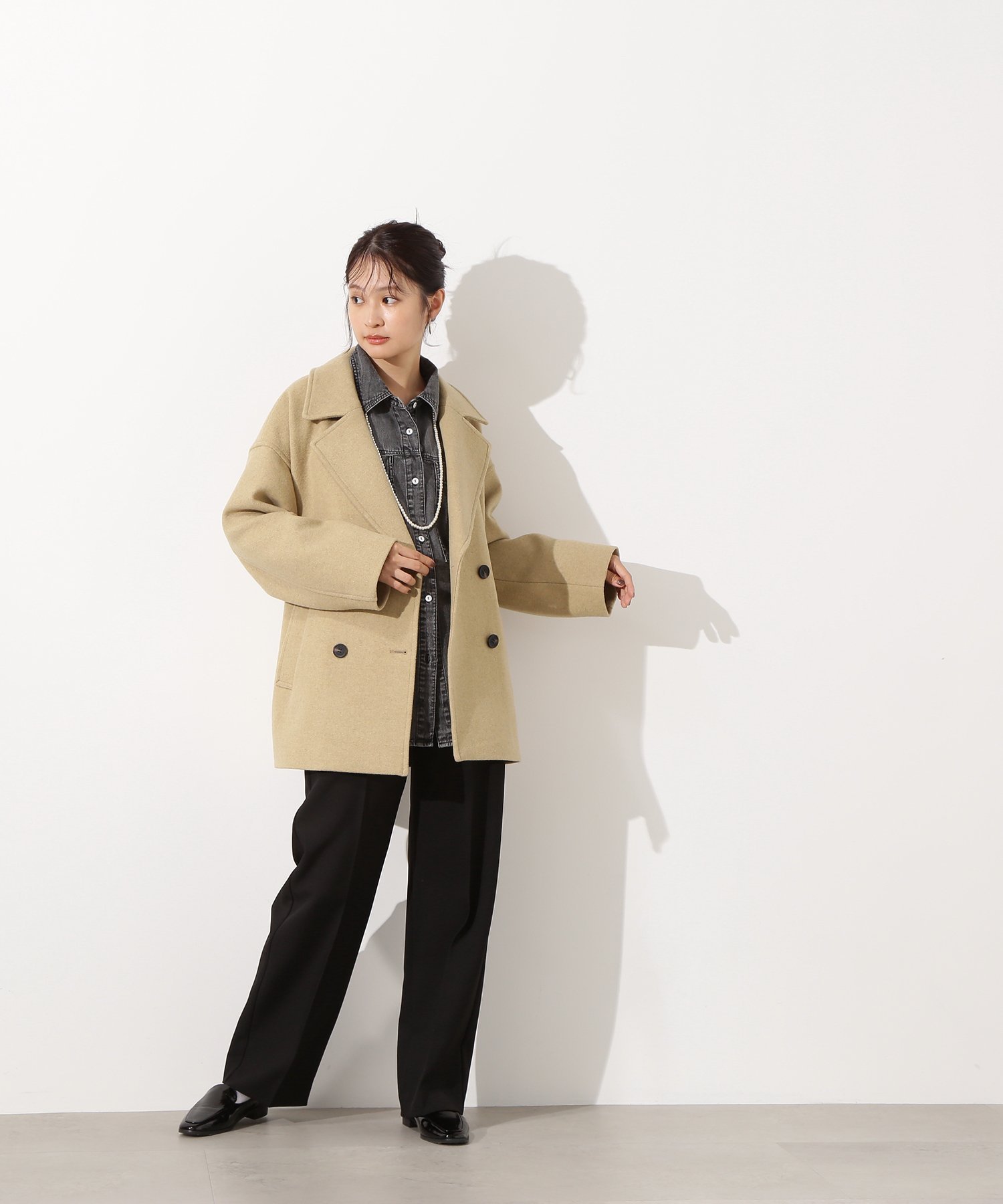 N. Natural Beauty Basic*｜ミドルPコート《ブラウン×ゴールドボタン