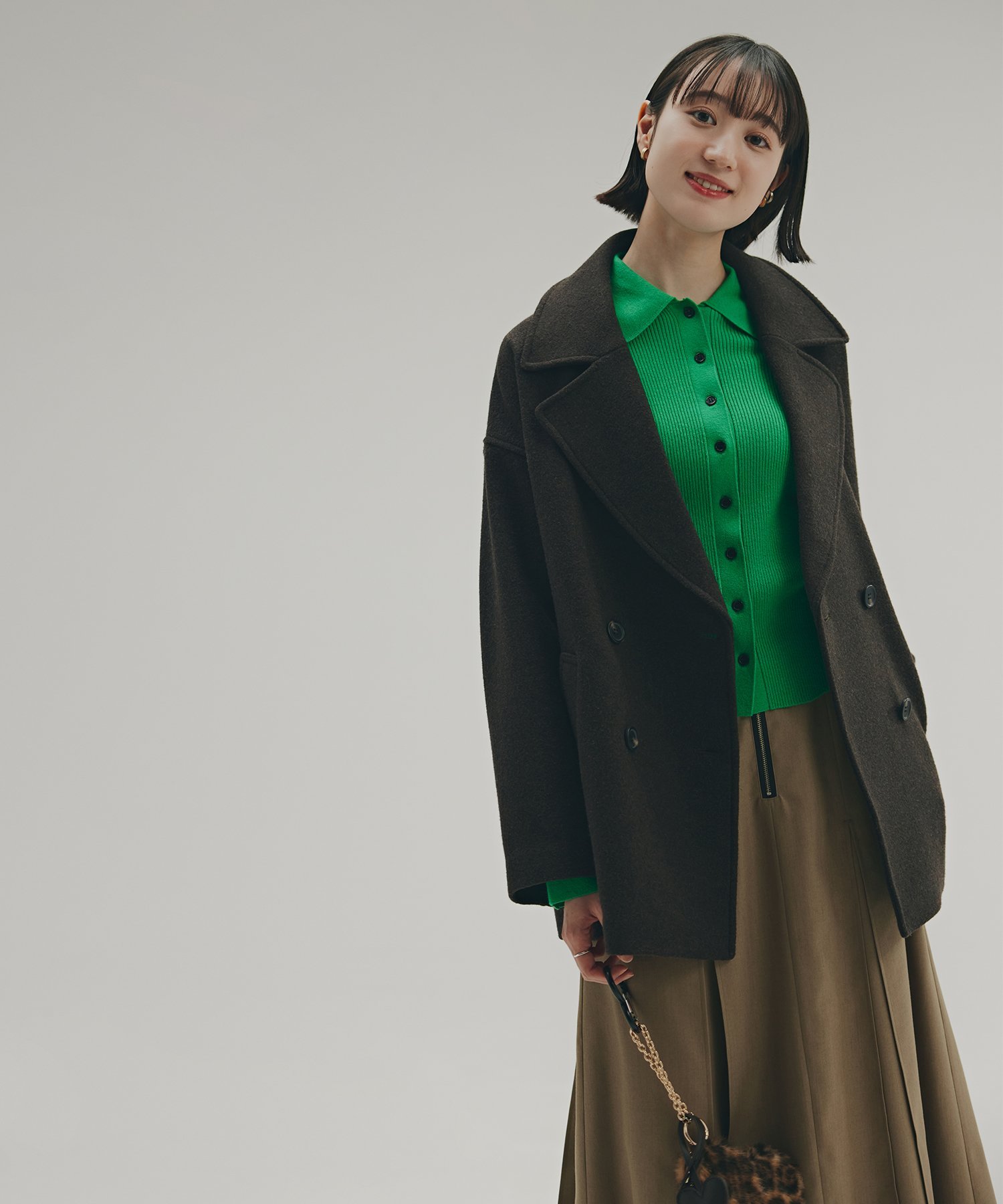 N. Natural Beauty Basic*｜ミドルPコート《ブラウン×ゴールドボタン