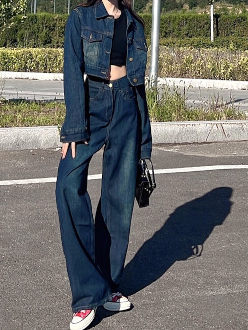 DIAVEL｜【セットアップ】ショートデニムジャケット*デニムパンツ 2点