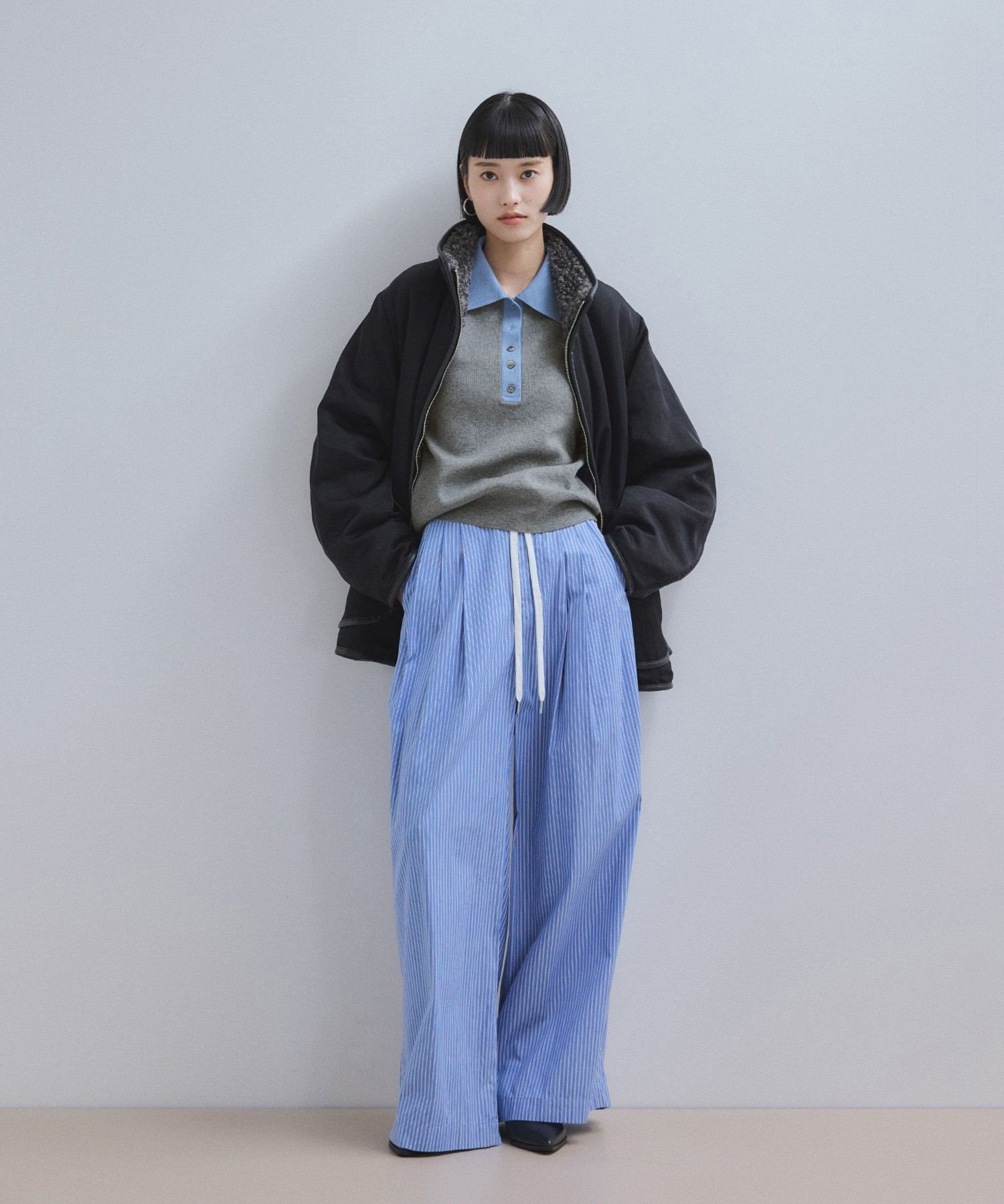 ADAM ET ROPE'｜【WEB限定】・【サステナブル】バイカラーポロニット