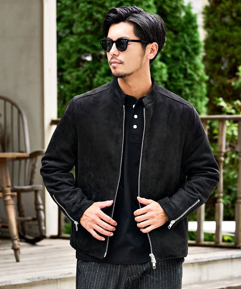 SILVER BULLET｜CavariA フェイクスウェードシングルライダース