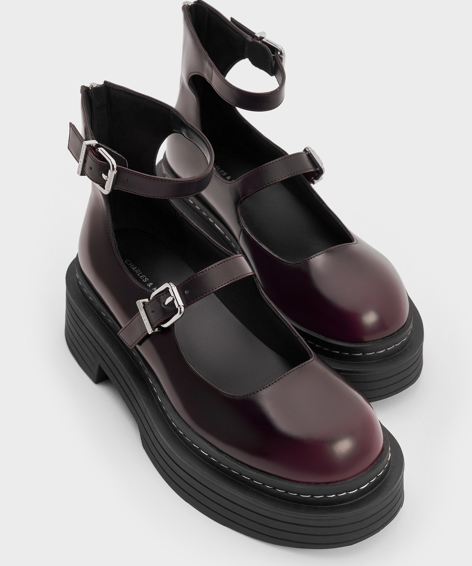 CHARLES & KEITH｜バックルアンクルストラップ プラットフォームメリー