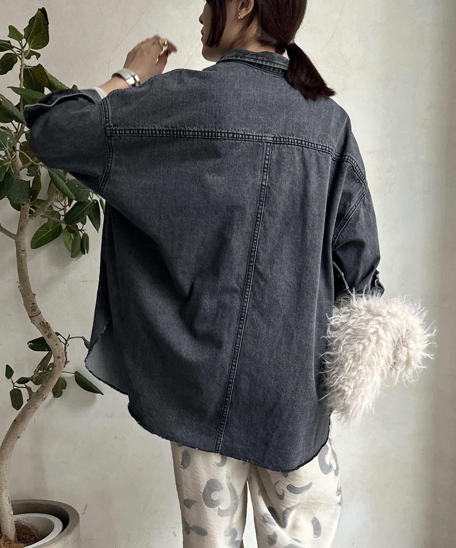 DOUDOU｜【新色追加】ダメージデニムシャツ | Rakuten Fashion(楽天