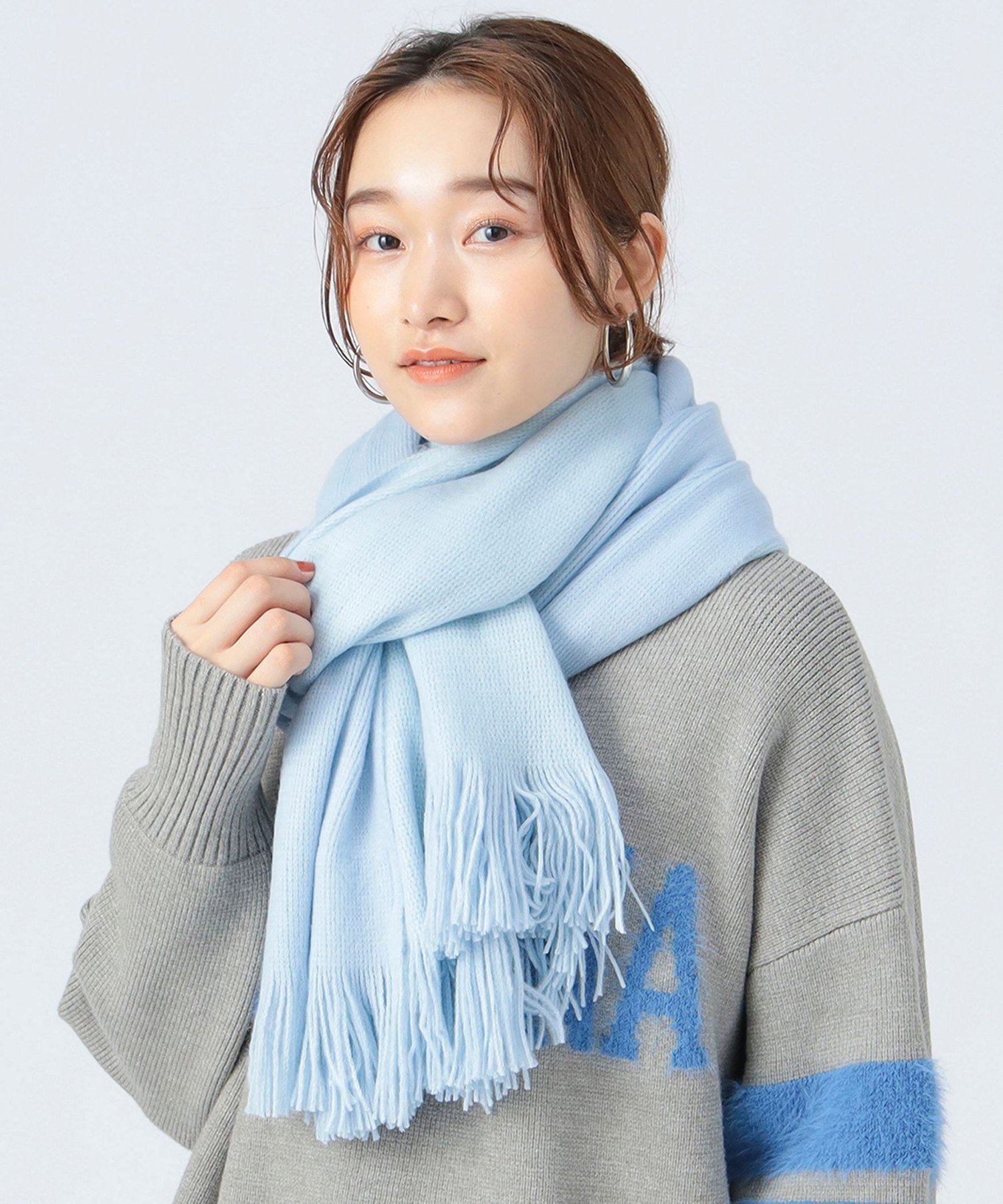 BEAMS HEART｜リバーシブル ラッセル編み ストール マフラー 防寒