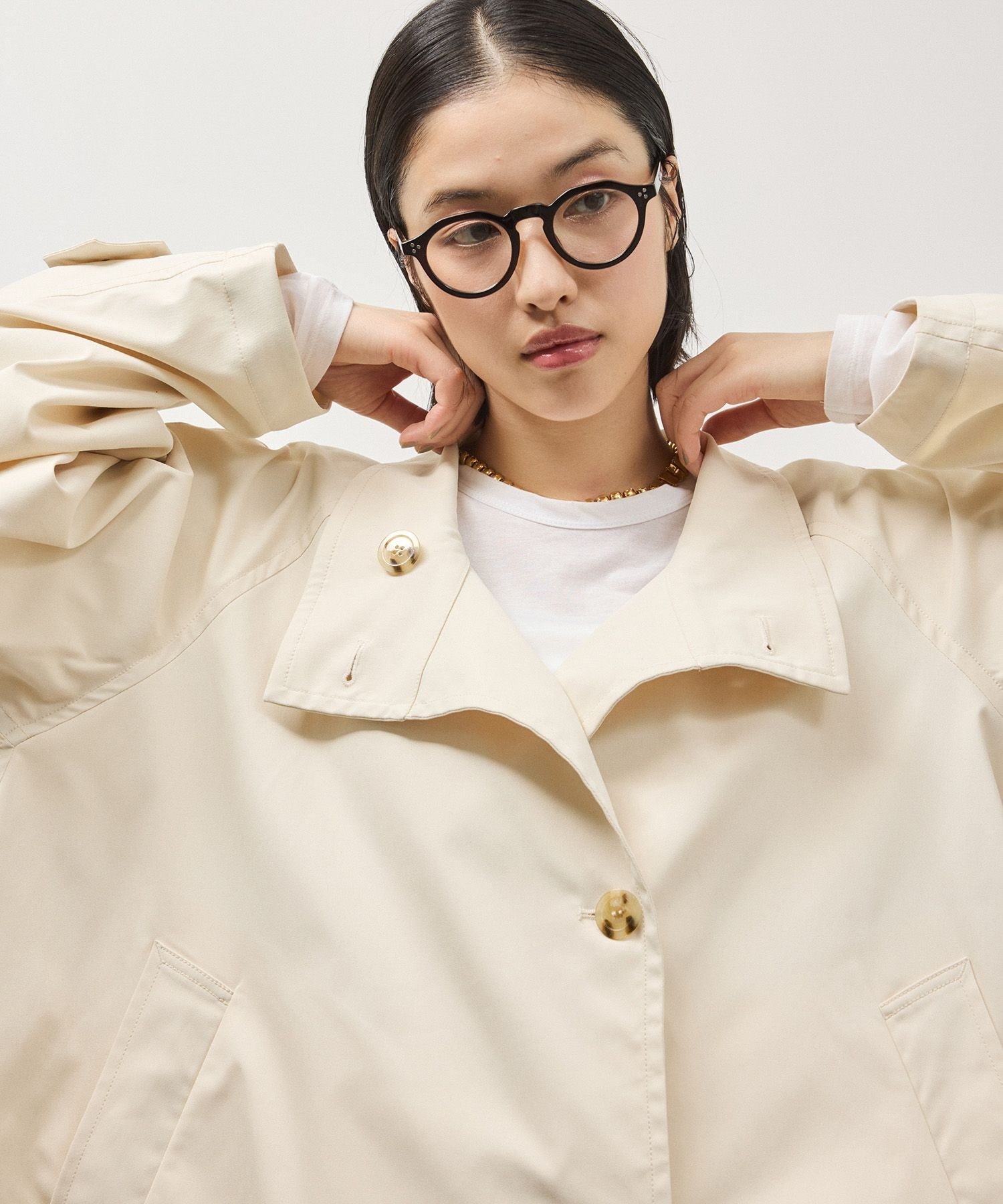 ADAM ET ROPE'｜フレアーミドルトレンチコート | Rakuten Fashion(楽天