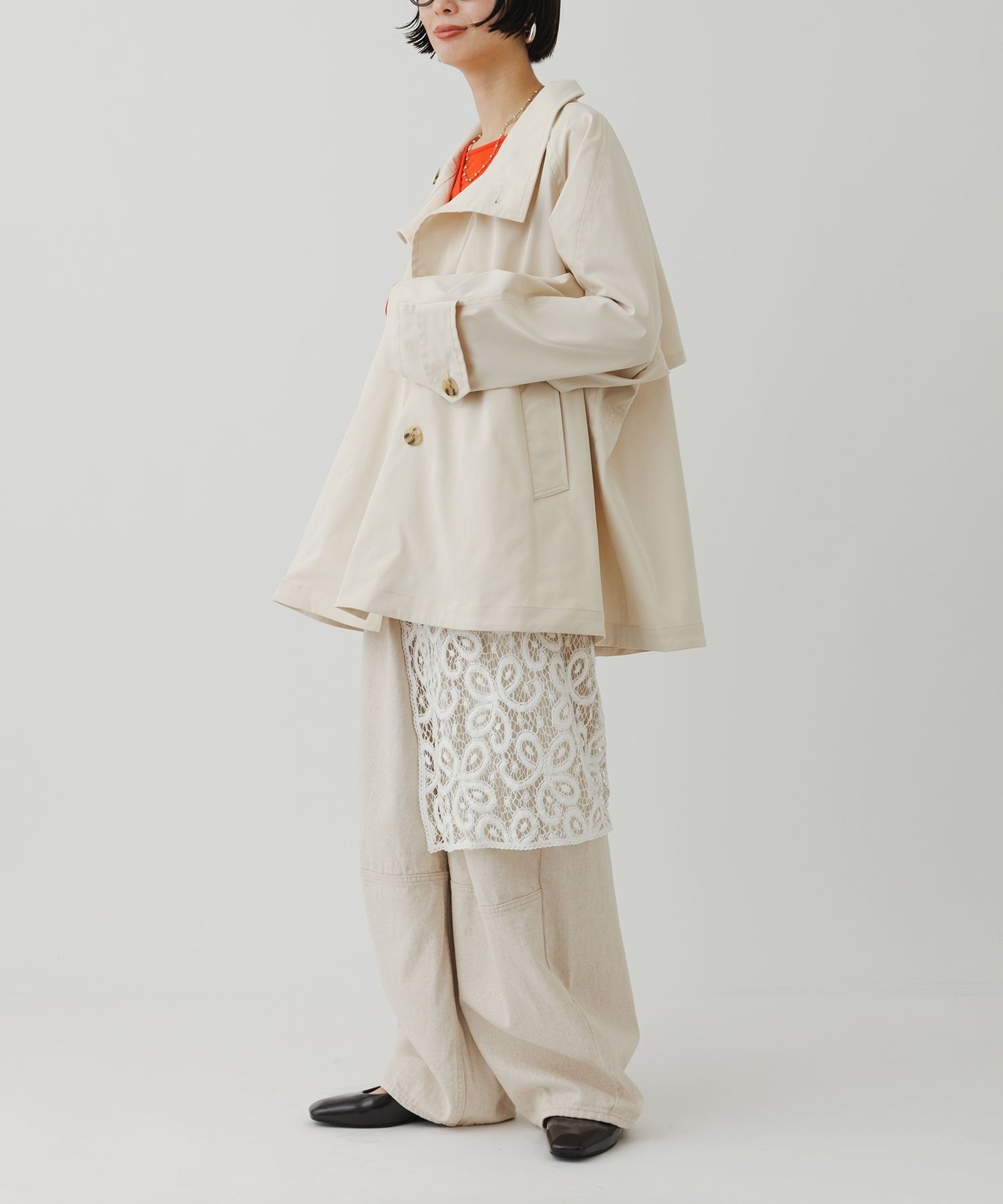 ADAM ET ROPE'｜フレアーミドルトレンチコート | Rakuten Fashion(楽天