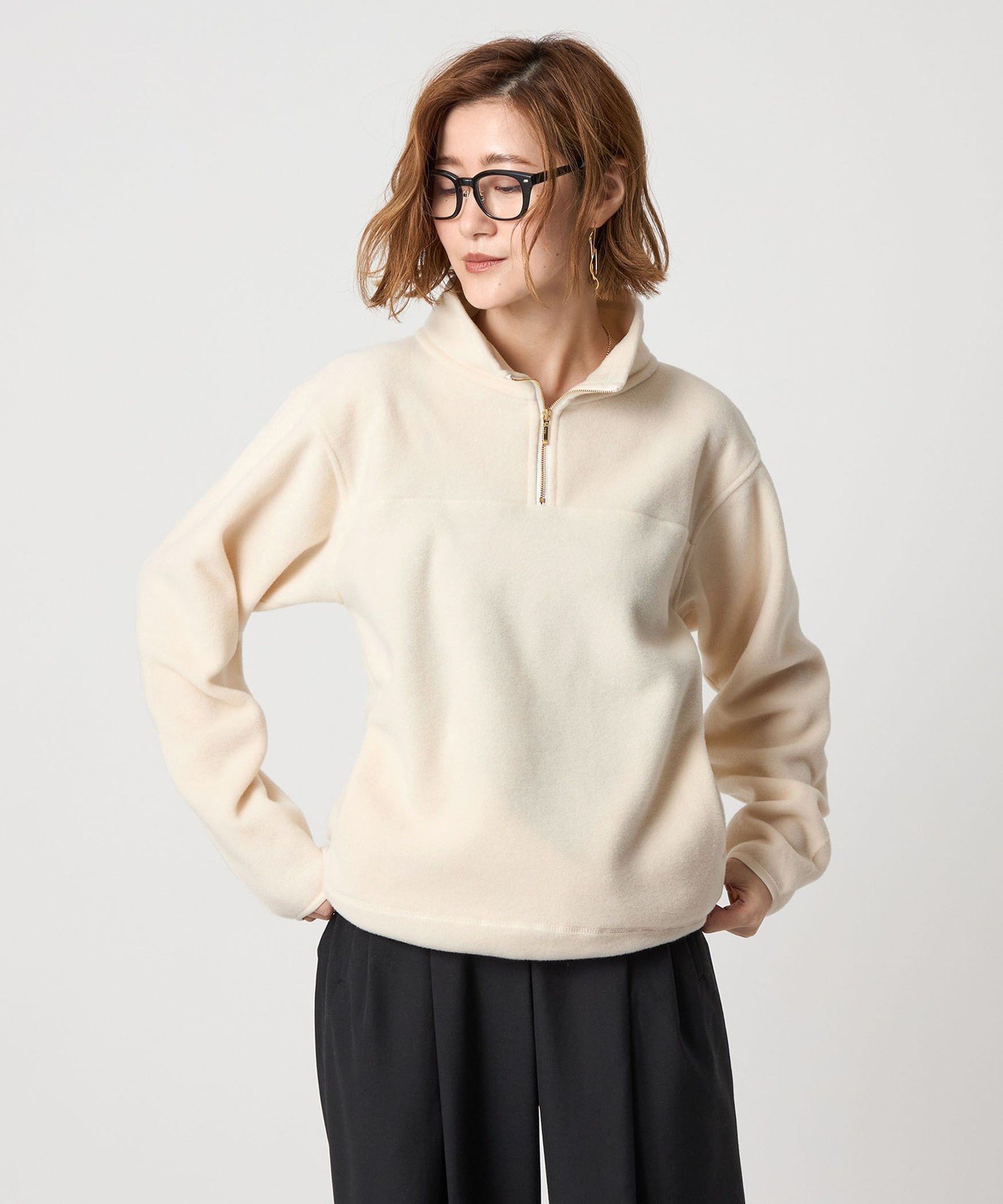 conte　コンテ　フリースジッププルオーバー UNITED ARROWS｜<conte>フリース ジップ プルオーバー | Rakuten