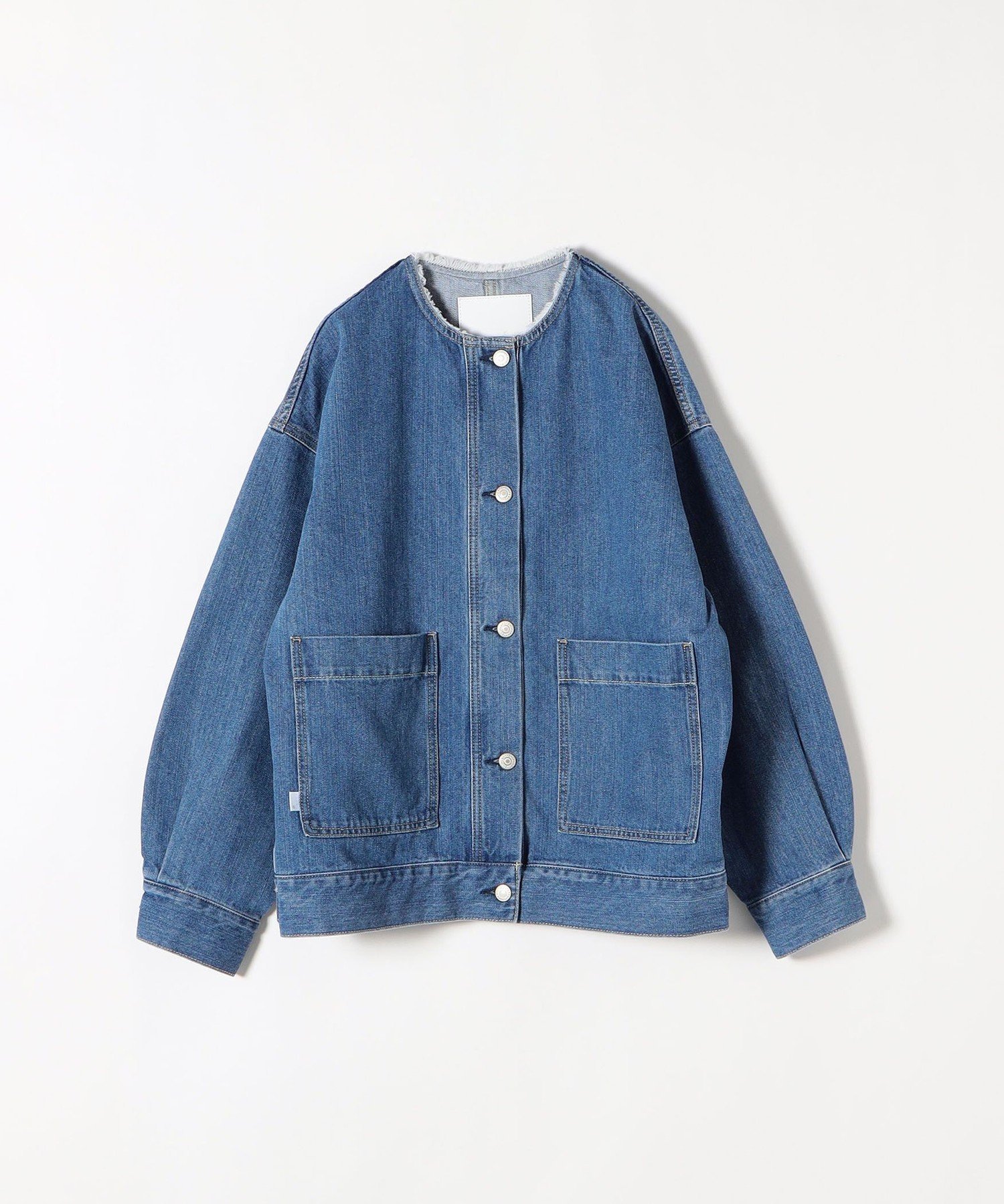 SHIPS｜SHIPS any: ノーカラー デニム ブルゾン[SHIPS any DENIM