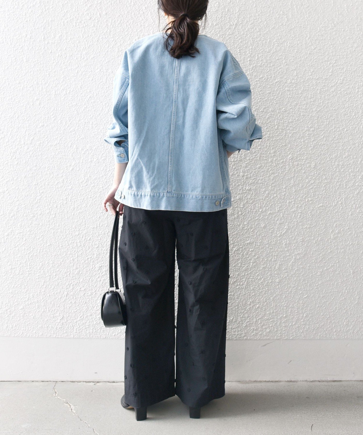 SHIPS｜SHIPS any: ノーカラー デニム ブルゾン[SHIPS any DENIM