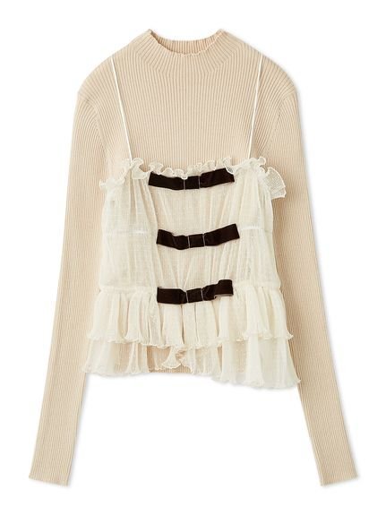 LILY BROWN｜リボンビスチェセットニットトップス | Rakuten Fashion