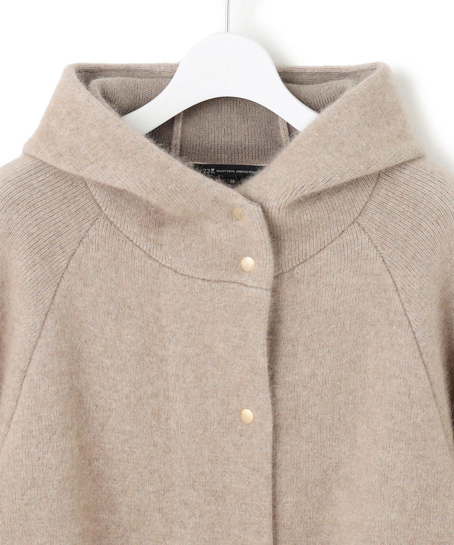 23区｜【VERY掲載】ラクーンブレンドダブルフェイス ニット フーディー