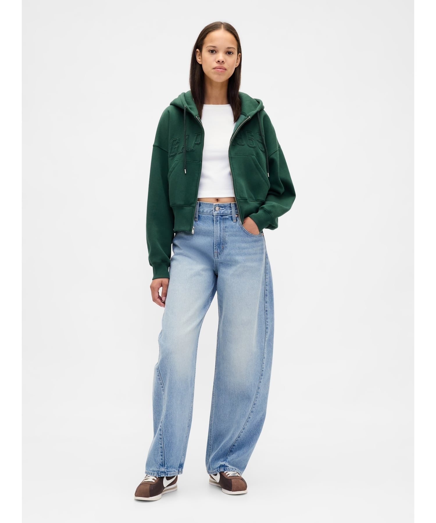 GAP｜(W)ヴィンテージソフト 1969 GAPロゴ ジップアップパーカー