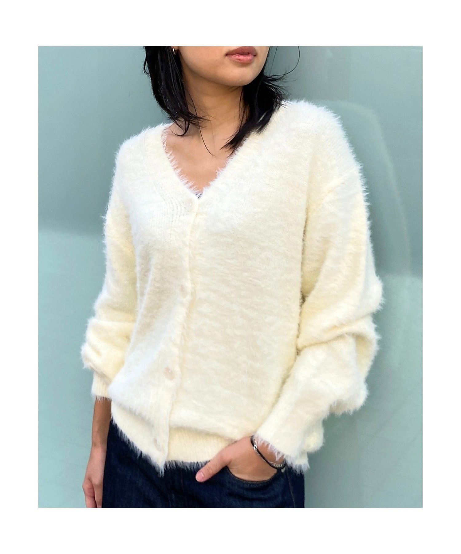 Rouge vif la cle｜【一部店舗限定】ラメシャギーニットカーディガン