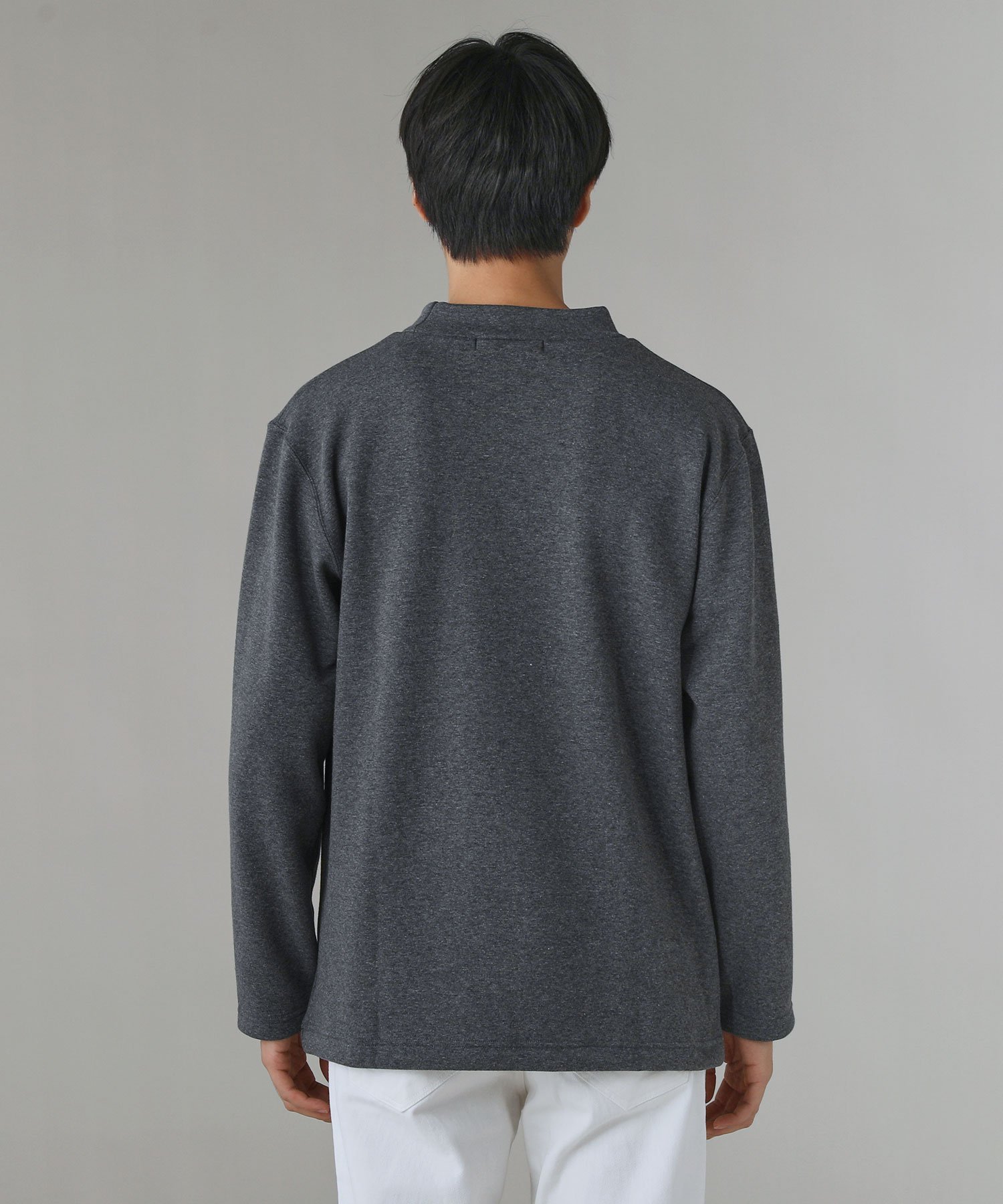 THE CASUAL｜日本製ボンバーヒート爆暖裏起毛長袖モックネック