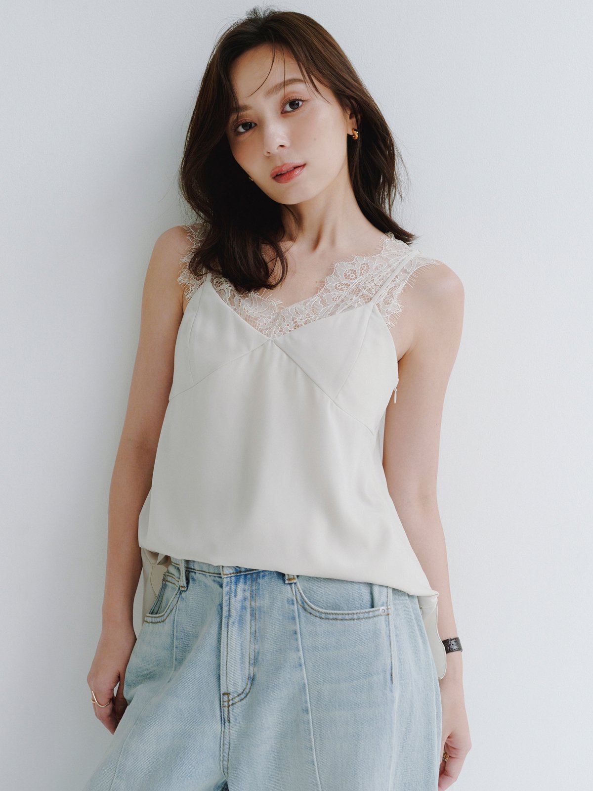 anuans｜レーストリムカップインキャミソール | Rakuten Fashion(楽天