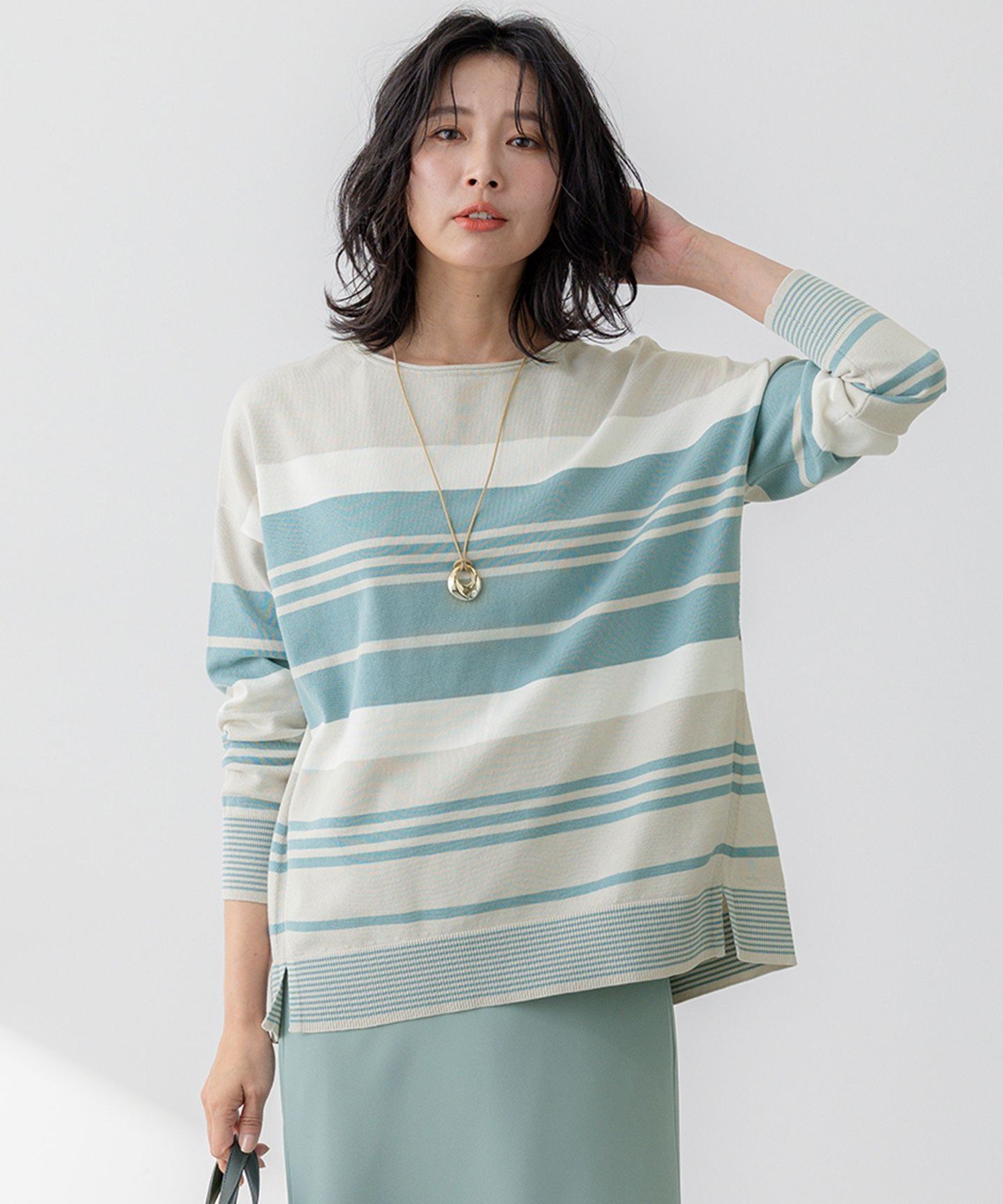 23区｜【洗える】コットンポリエステルストレッチ オーバーサイズ