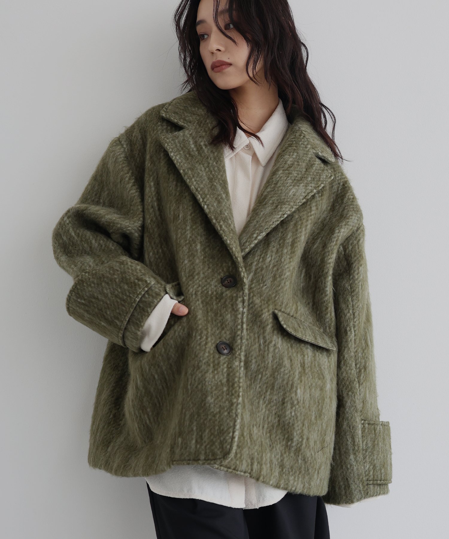 最終値下】hellam シャギーテーラーコート hellam｜シャギーテーラード