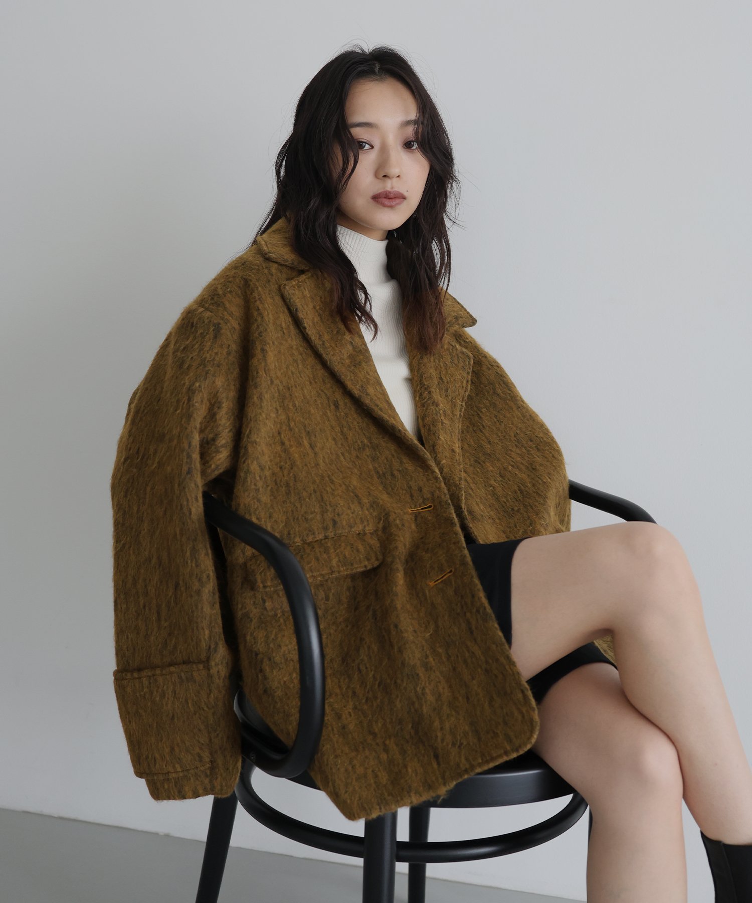 最終値下】hellam シャギーテーラーコート hellam｜シャギーテーラード