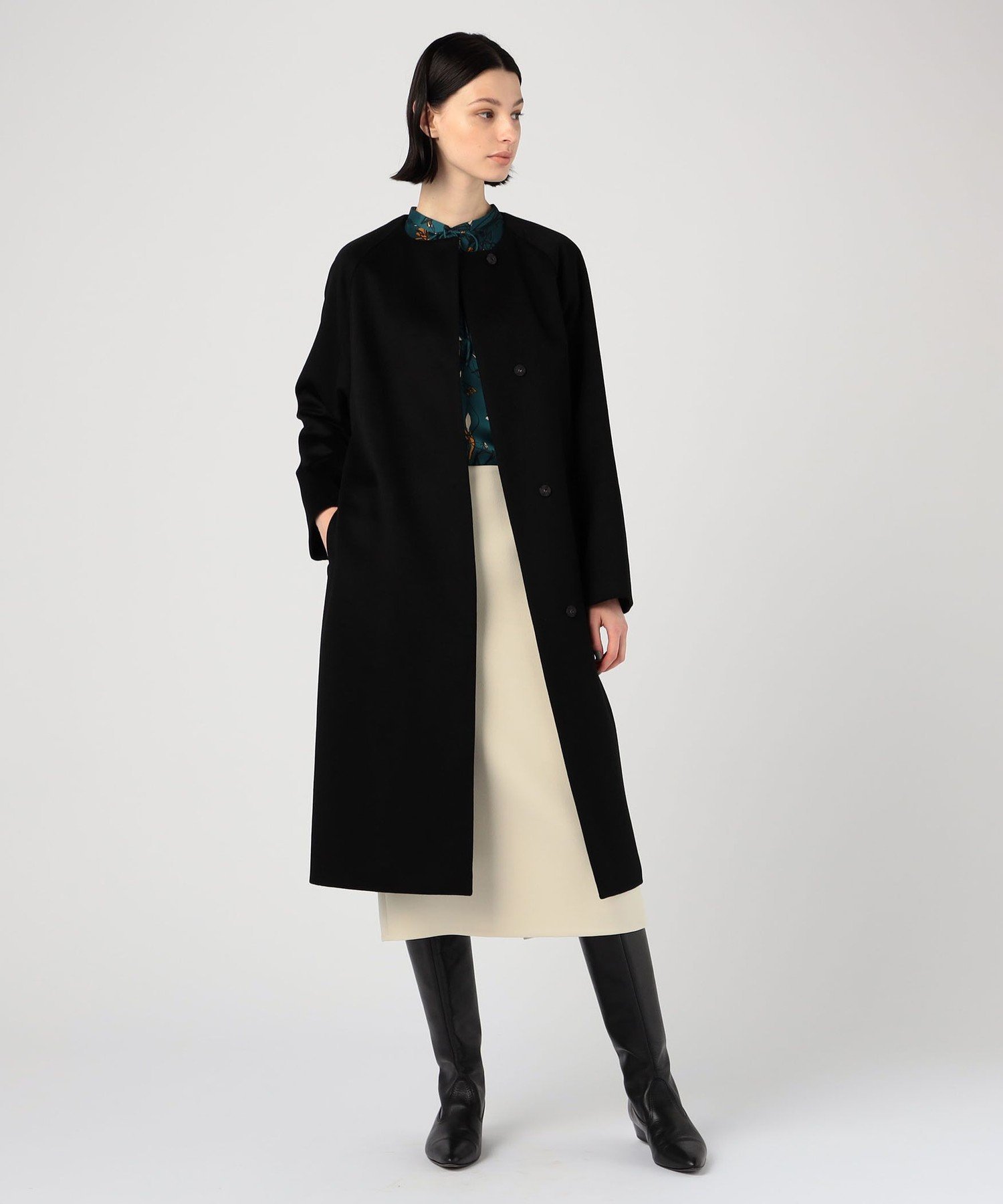 TOMORROWLAND｜ピュアカシミヤ ノーカラーコート | Rakuten Fashion