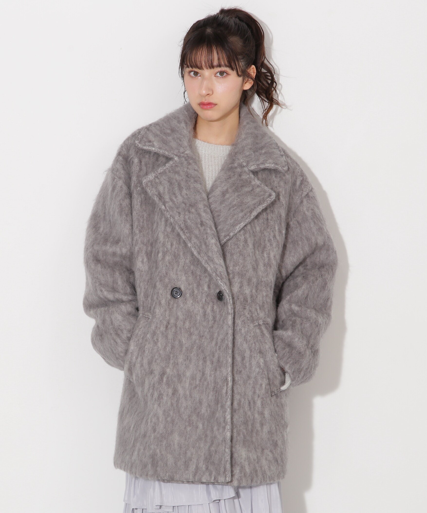 JILL by JILL STUART｜シャギー・ツィード素材バリエーションミドル丈