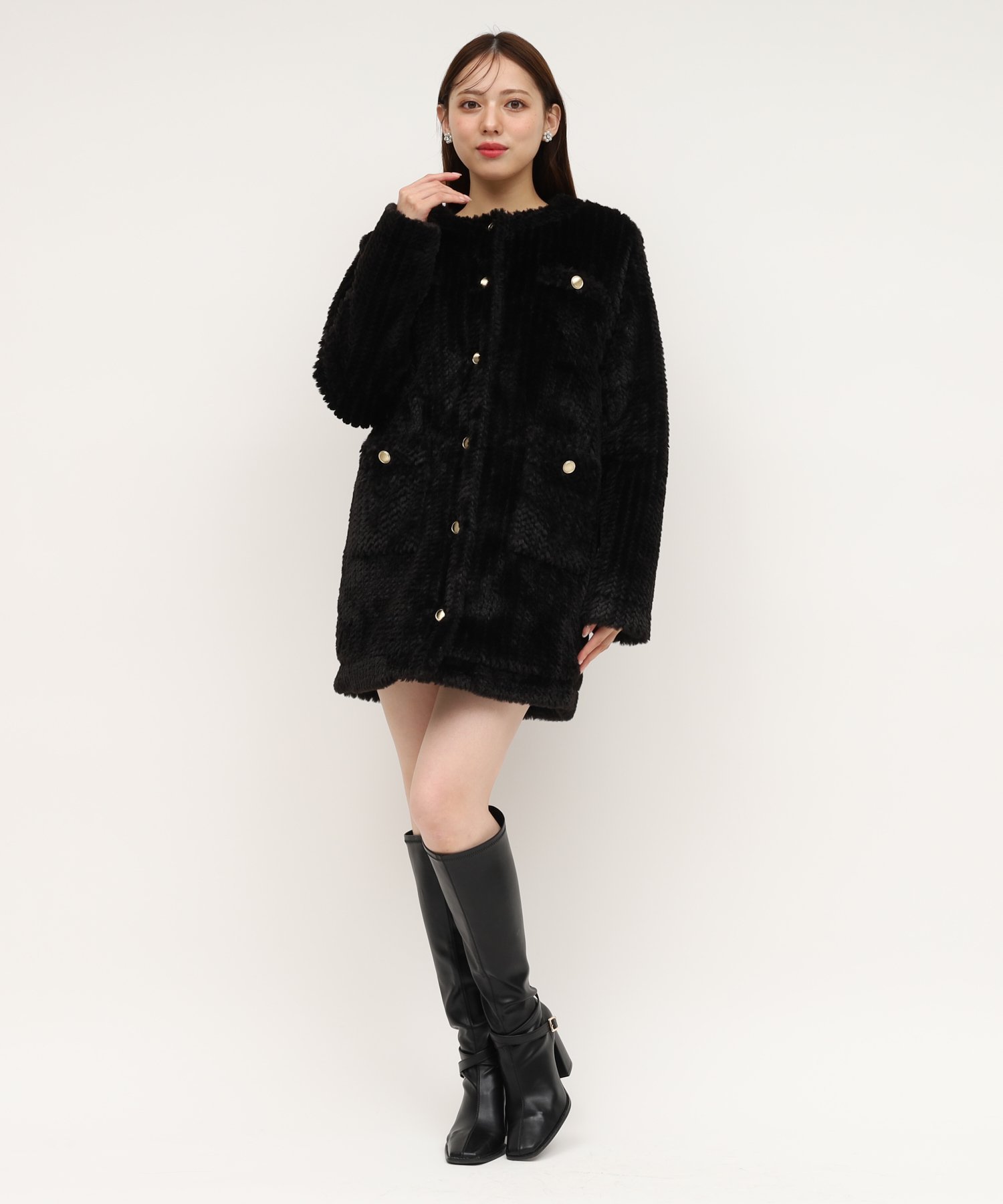 ROYAL PARTY｜ファーミドルノーカラーコート | Rakuten Fashion(楽天