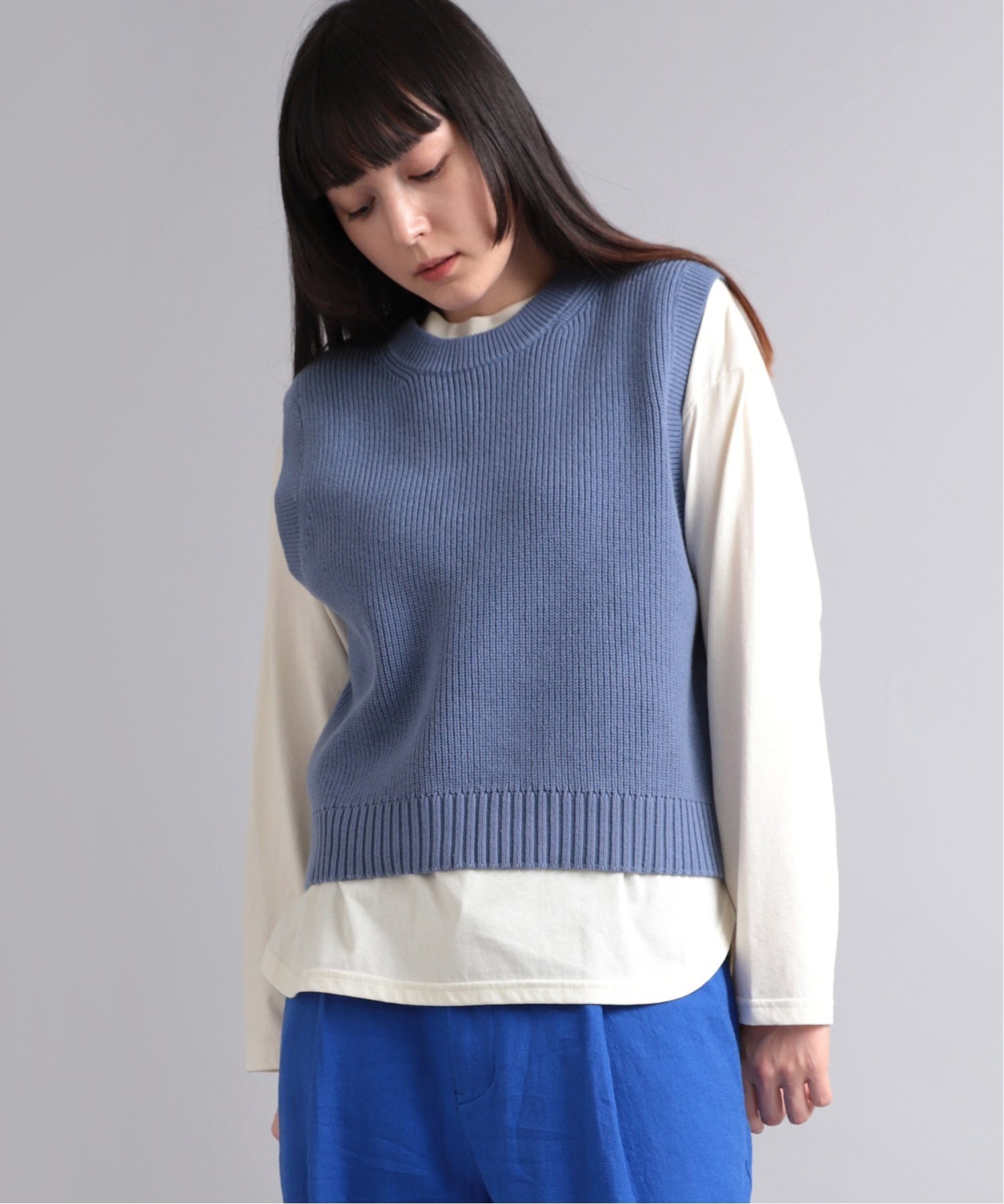 RNA-N｜K2621 畦編みコットンニットベスト | Rakuten Fashion(楽天