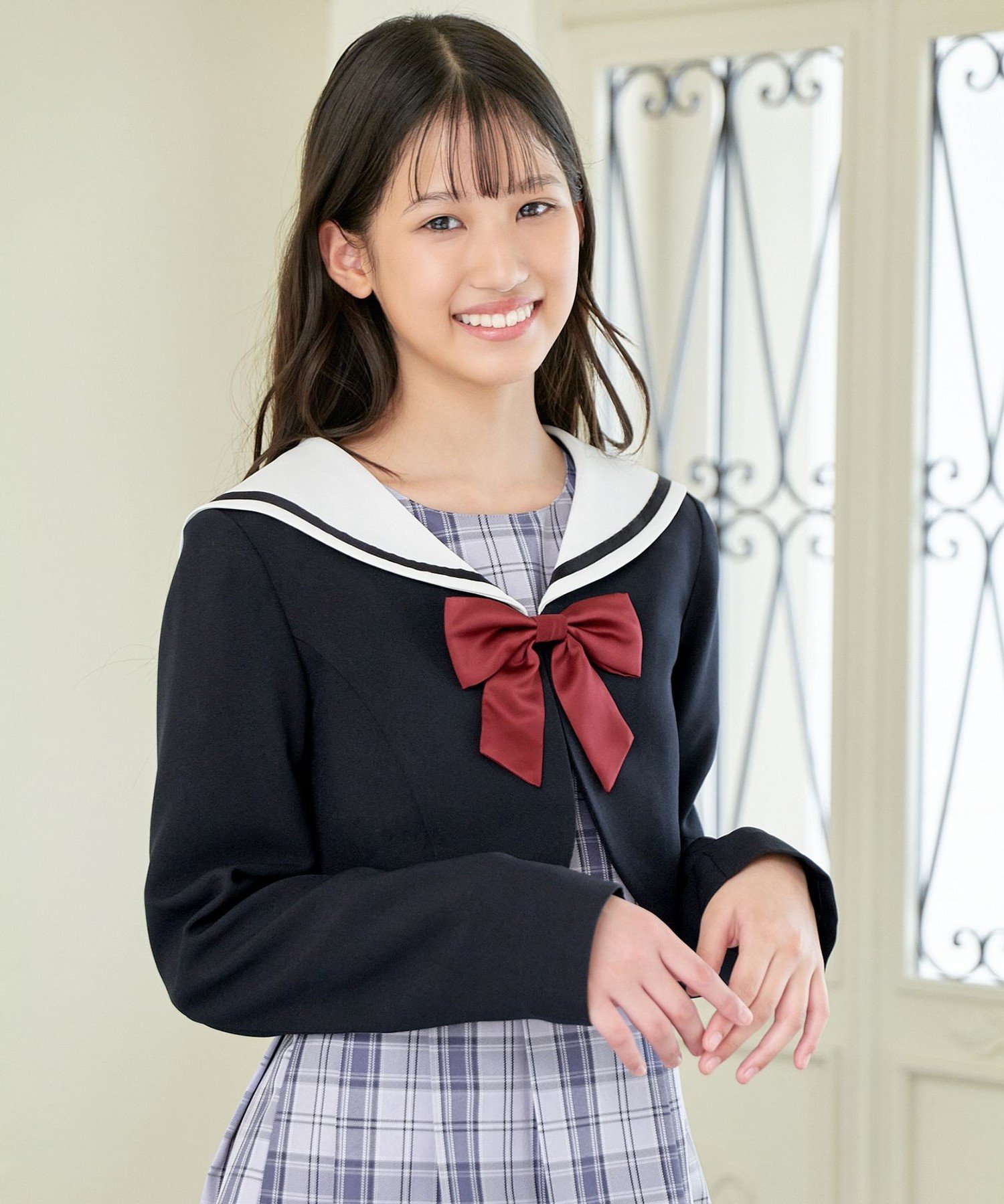 ANY｜【2点セット】セーラージャケット+チェックワンピース | Rakuten