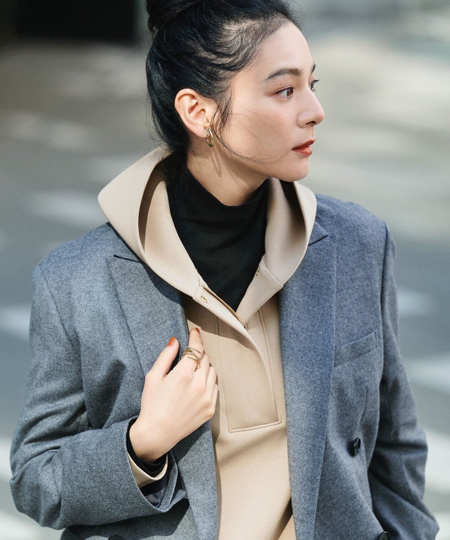 23区｜【洗える】コットンエアーダンボール ドロスト フーディー