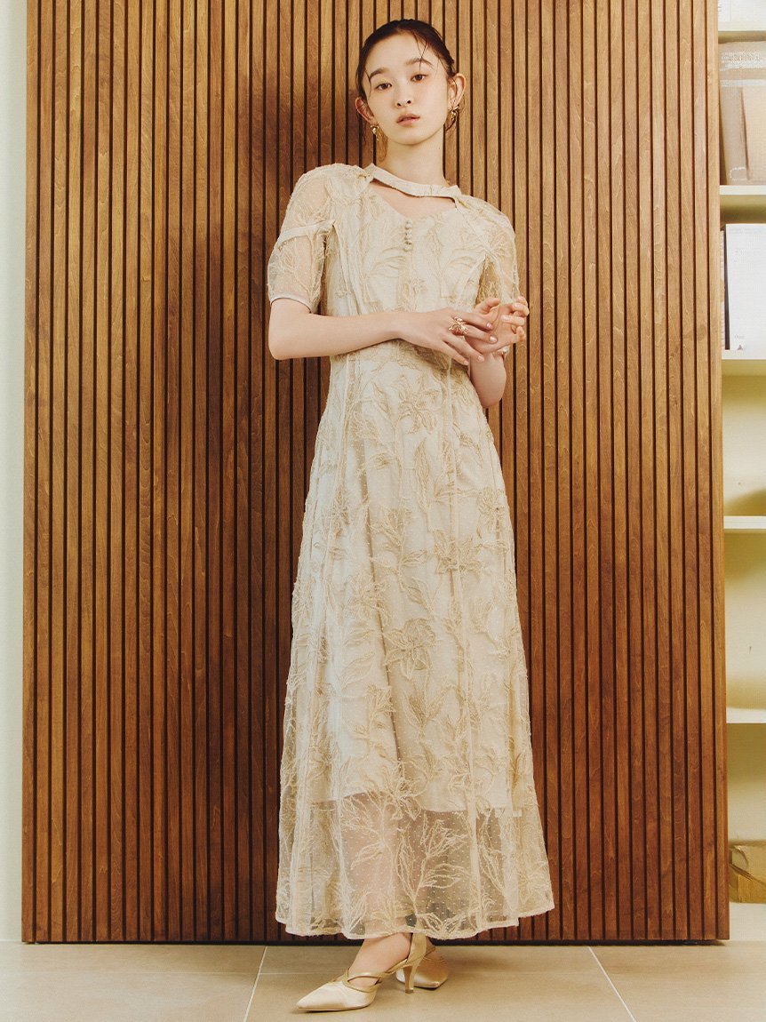 LILY BROWN｜チュールエンブロイダリードレス | Rakuten Fashion(楽天