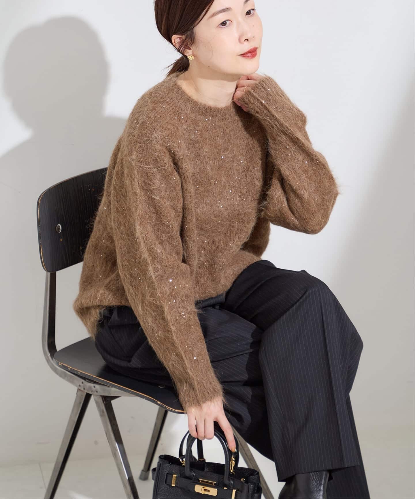 JOURNAL STANDARD L'ESSAGE｜アルパカMIXスパンコールプルオーバー