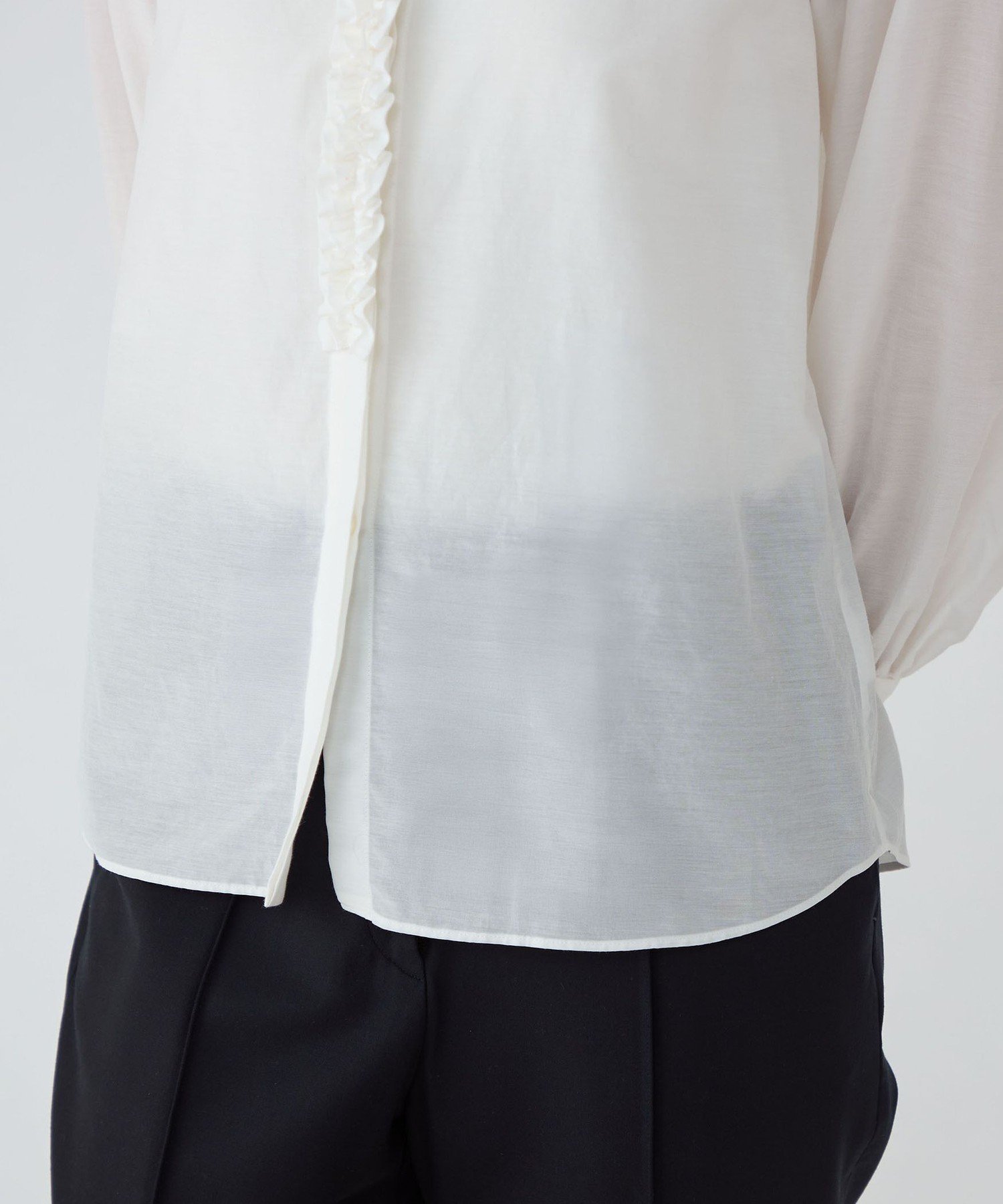 TOMORROWLAND｜コットンシルクオーガンジー フリルブラウス | Rakuten