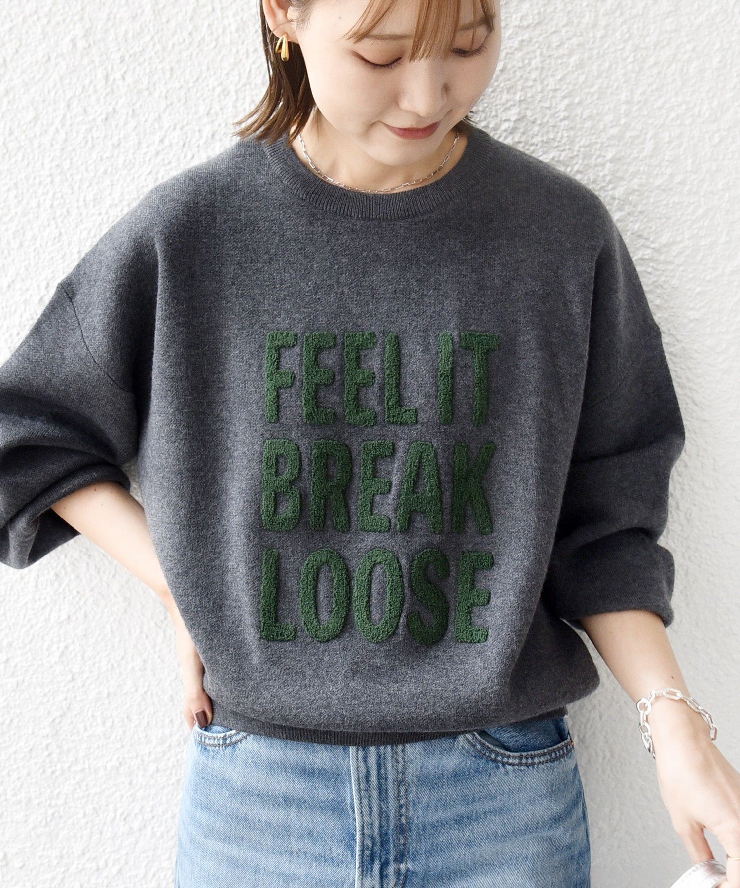 SHIPS 試着のみ　サガラ 刺繍 ロゴ ニット プルオーバー SHIPS｜【WEB限定】<手洗い可能>サガラ 刺繍 ロゴ ニット プルオーバー