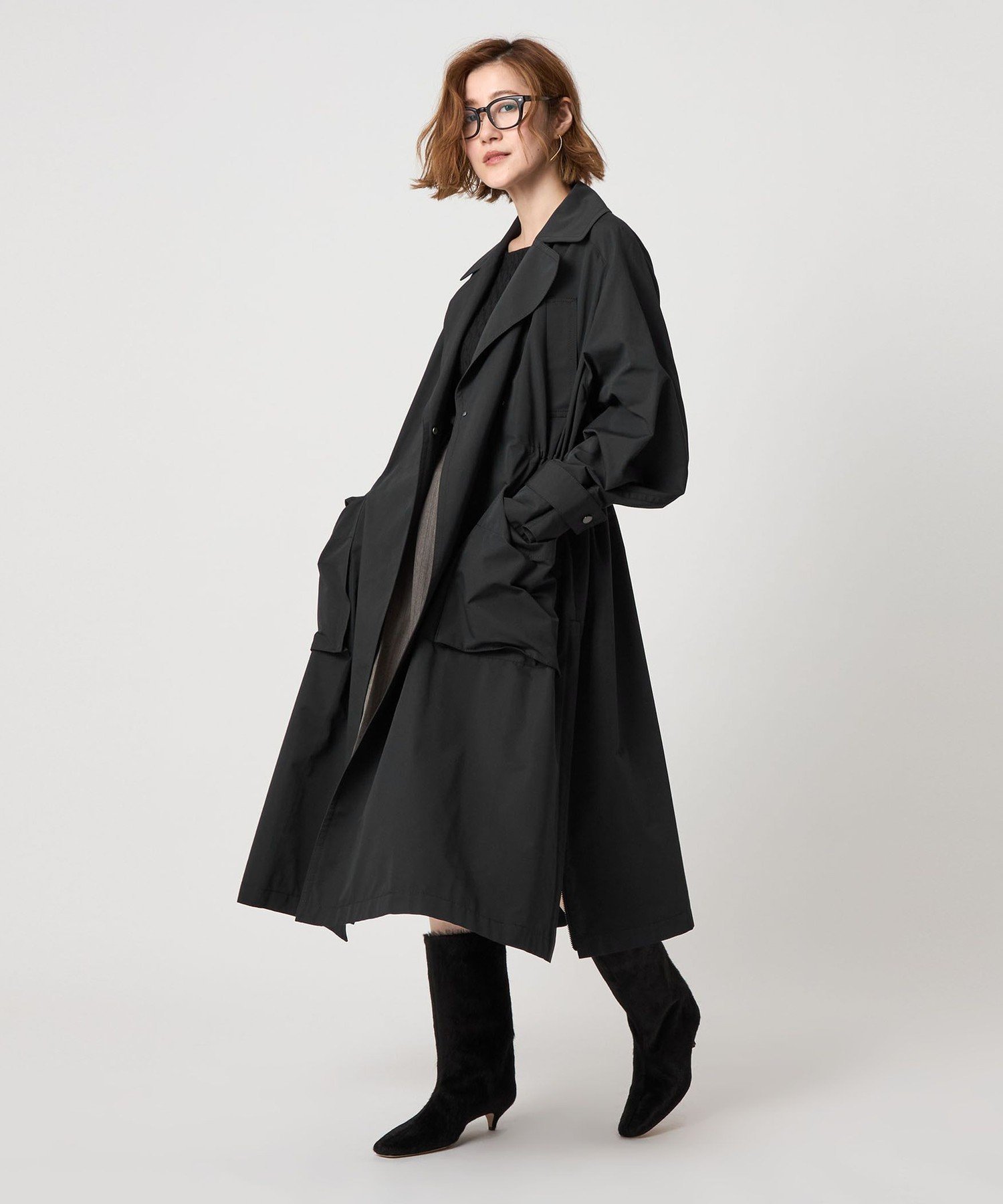 ＜conte＞ミリタリー トレンチコート　黒 UNITED ARROWS｜<conte>ミリタリー トレンチコート | Rakuten Fashion