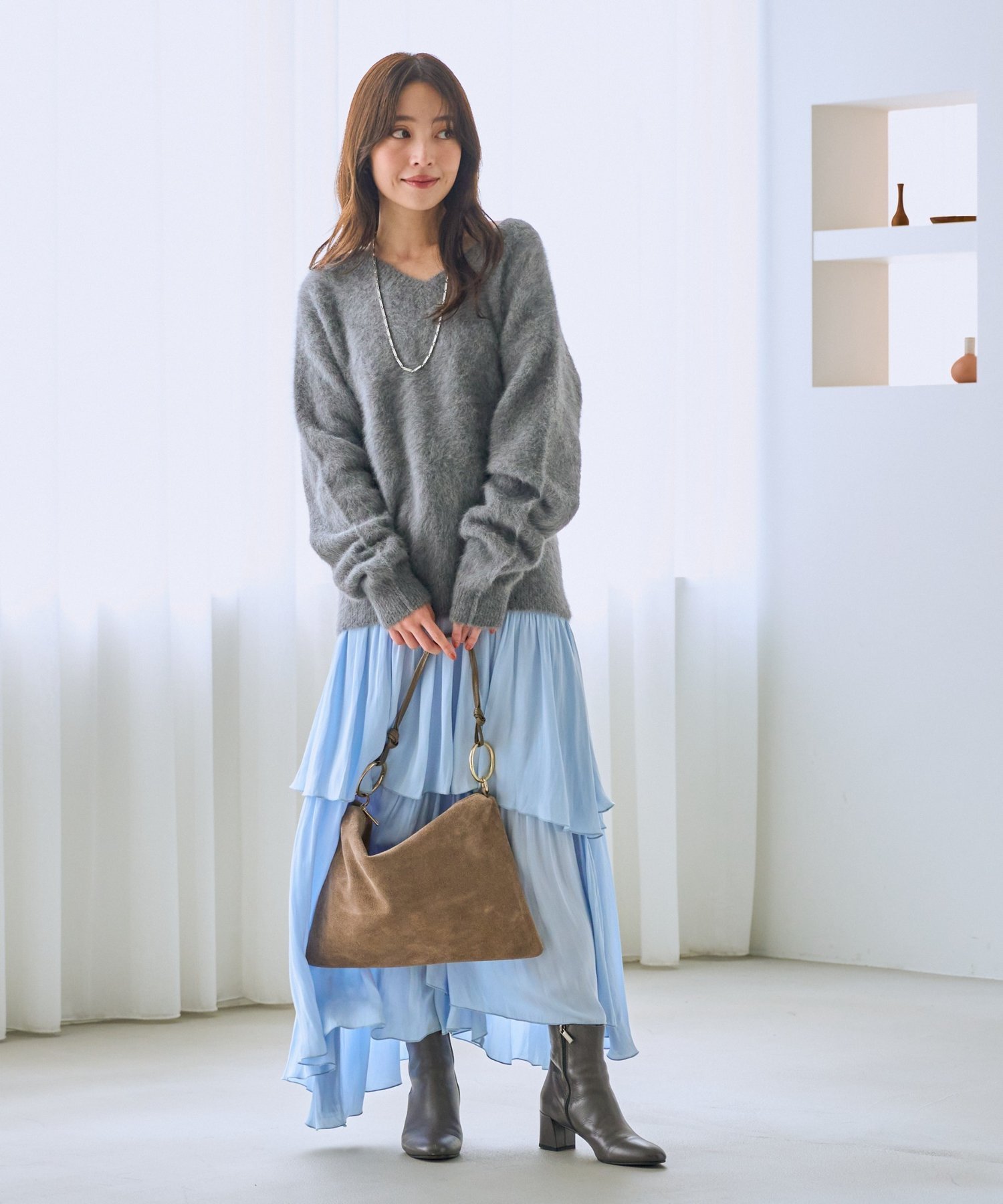 La boutique BonBon｜【今すぐお届け!】ヘアリーウールカシミヤ混