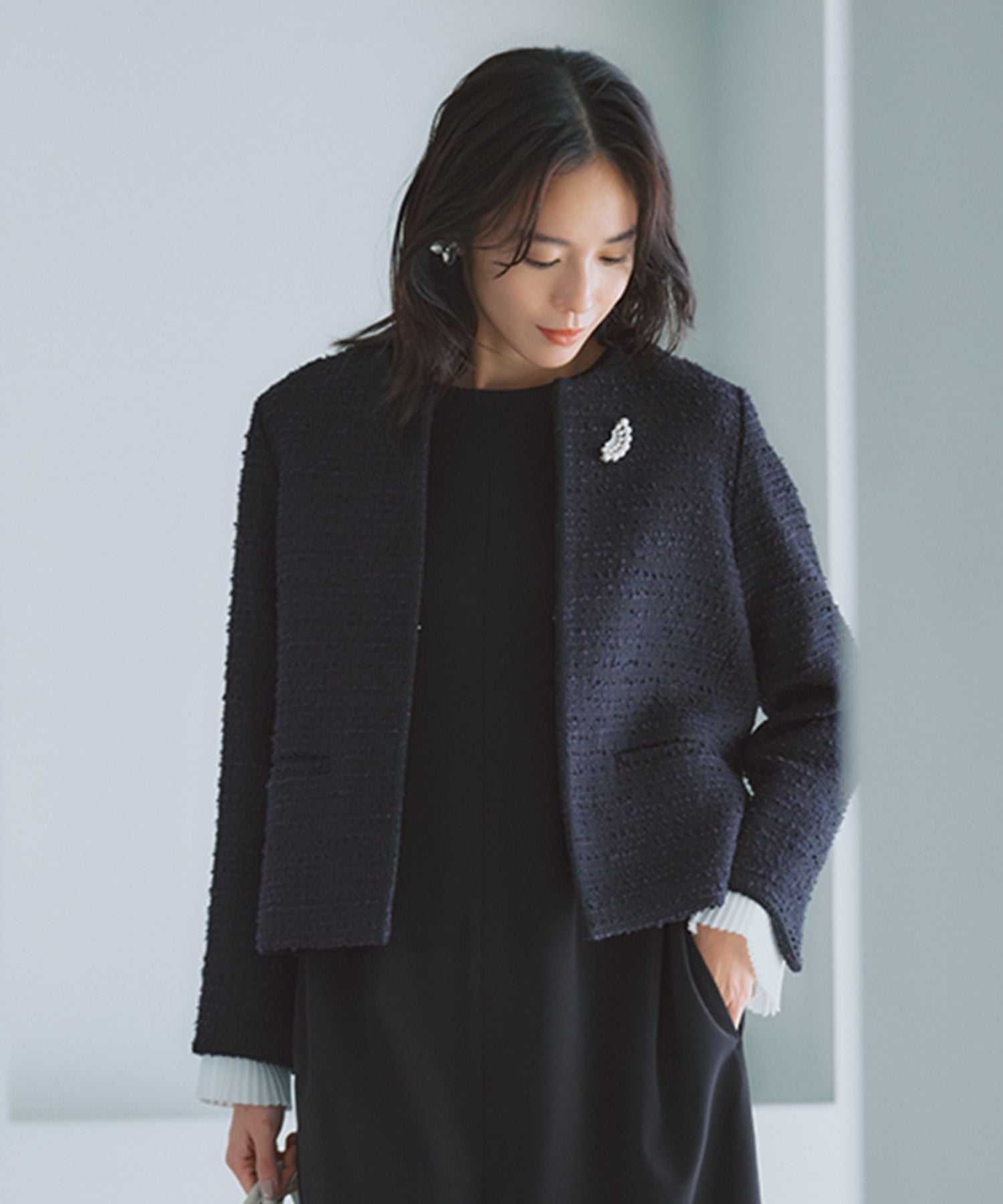 Demi-Luxe BEAMS｜【期間限定＋15％ポイントバック】ツイード クルー