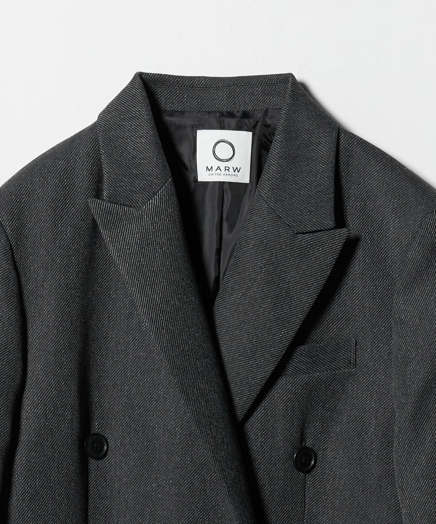 MARW ユナイテッドアローズ オーバー ダブル ジャケット 36 ダークグレー MARW ユナイテッドアローズ オーバー ダブル ジャケット 36