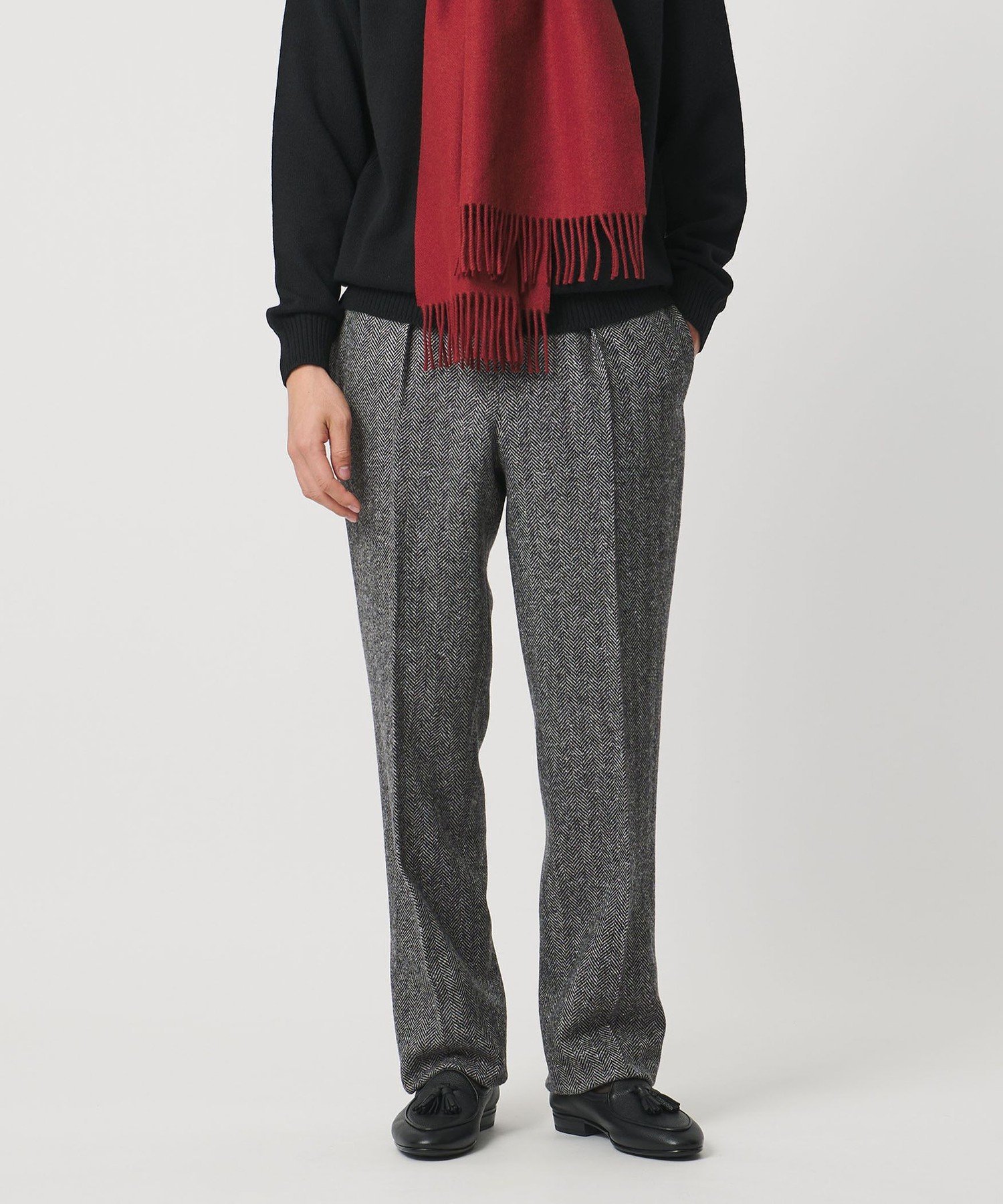 UNITED ARROWS｜ヘリンボーンツイード 1プリーツ スラックス | Rakuten