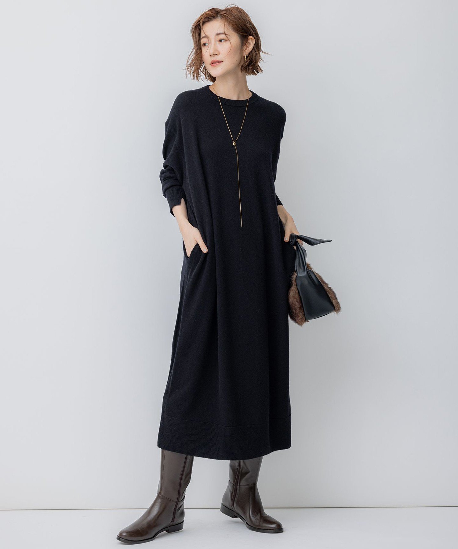 23区｜【洗える】ウールカシミヤ ニットワンピース | Rakuten Fashion