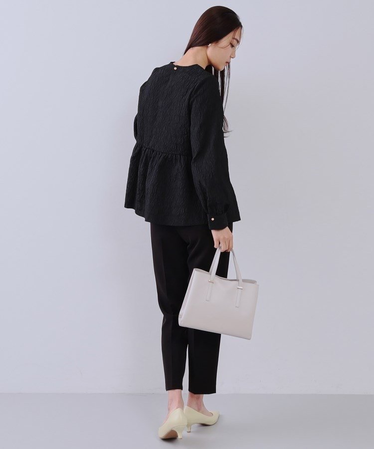 OPAQUE.CLIP｜《通勤・セレモニー対応》ジャカードペプラムブラウス