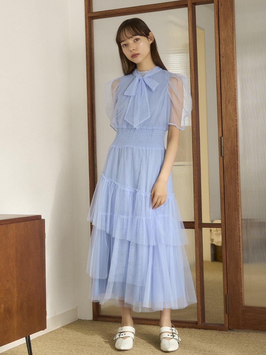 FURFUR｜ハーフスリーブチュールドレス | Rakuten Fashion(楽天