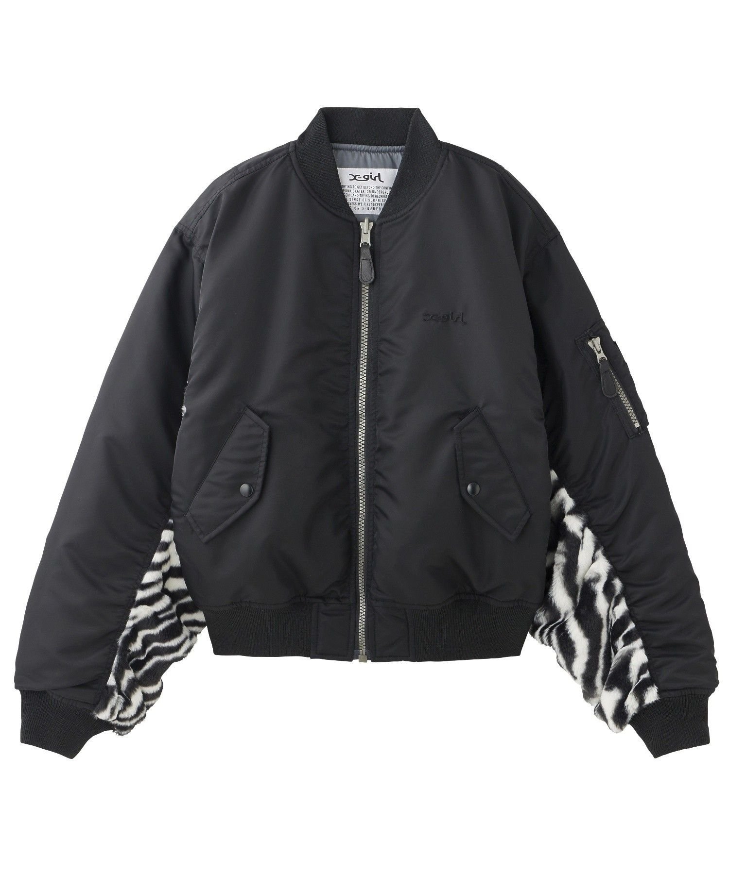 X-girl｜PANELED FUR REVERSIBLE MA-1 JACKET | Rakuten Fashion(楽天