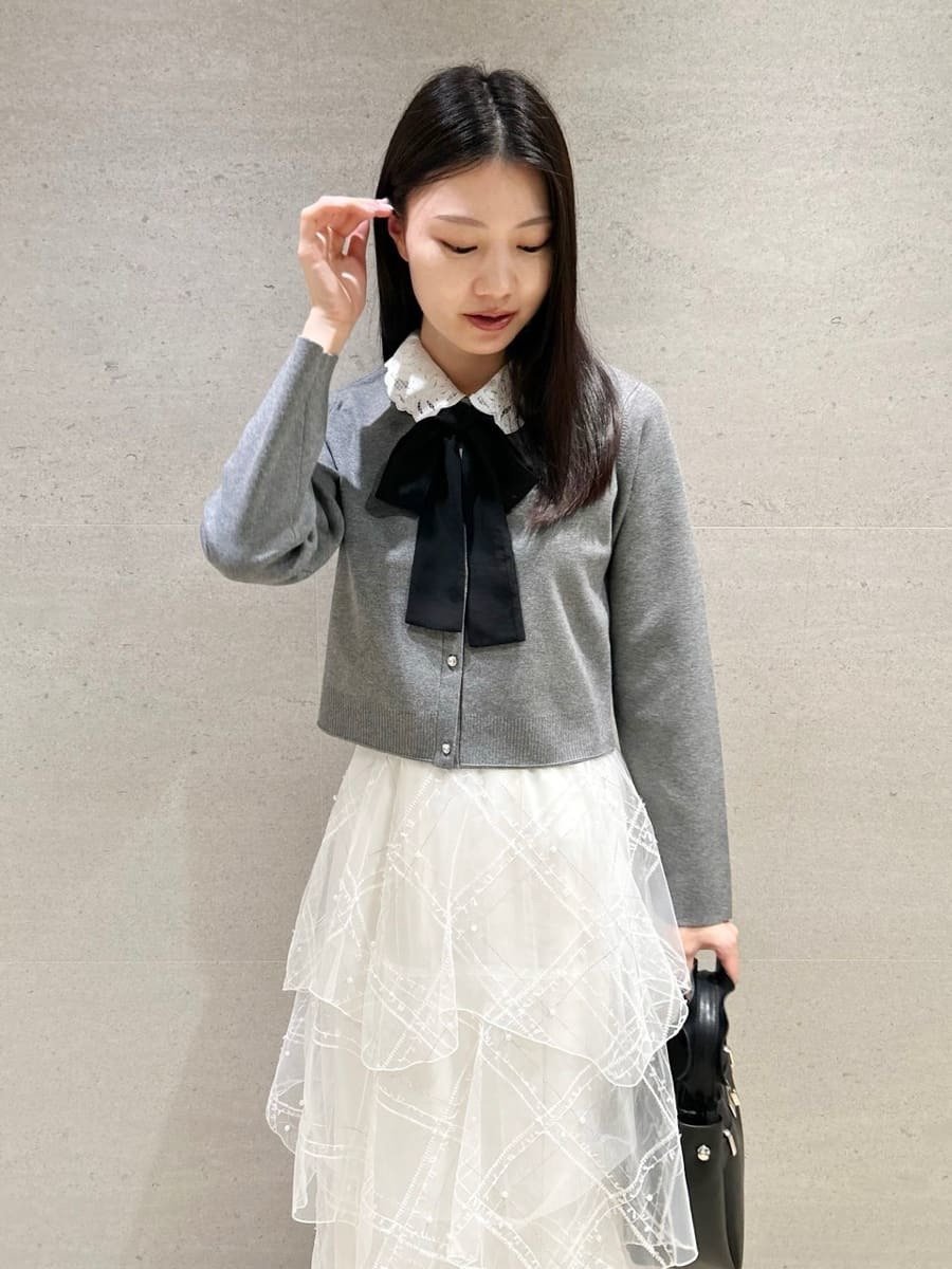 CELFORD｜【WEB限定】デタッチャブルレースカラーカーディガン