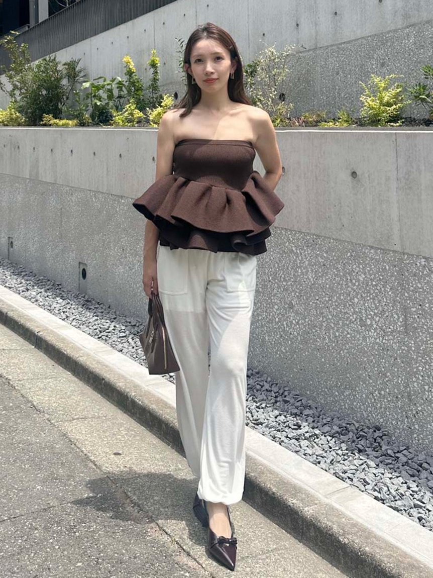 styling/｜ラッフルニットベアトップ | Rakuten Fashion(楽天