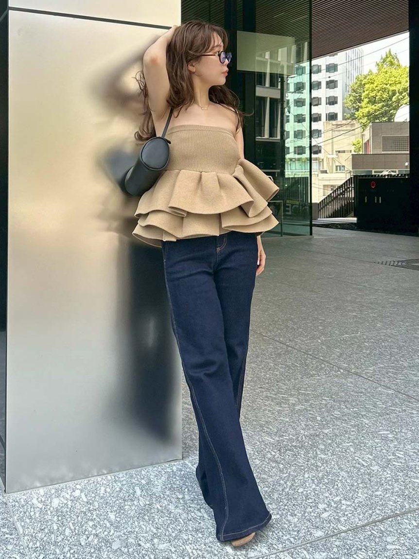 styling/｜ラッフルニットベアトップ | Rakuten Fashion(楽天