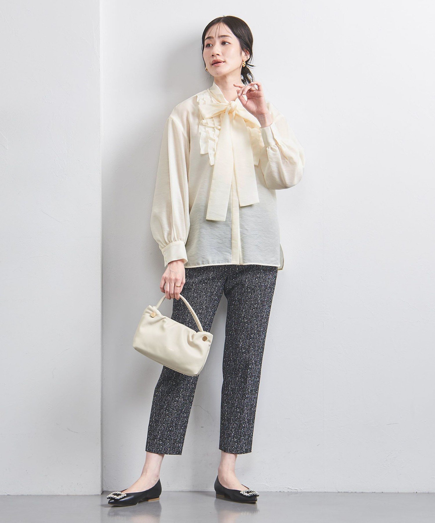 UNITED ARROWS LTD. OUTLET｜オーガンジー フリル&ボウタイ ブラウス