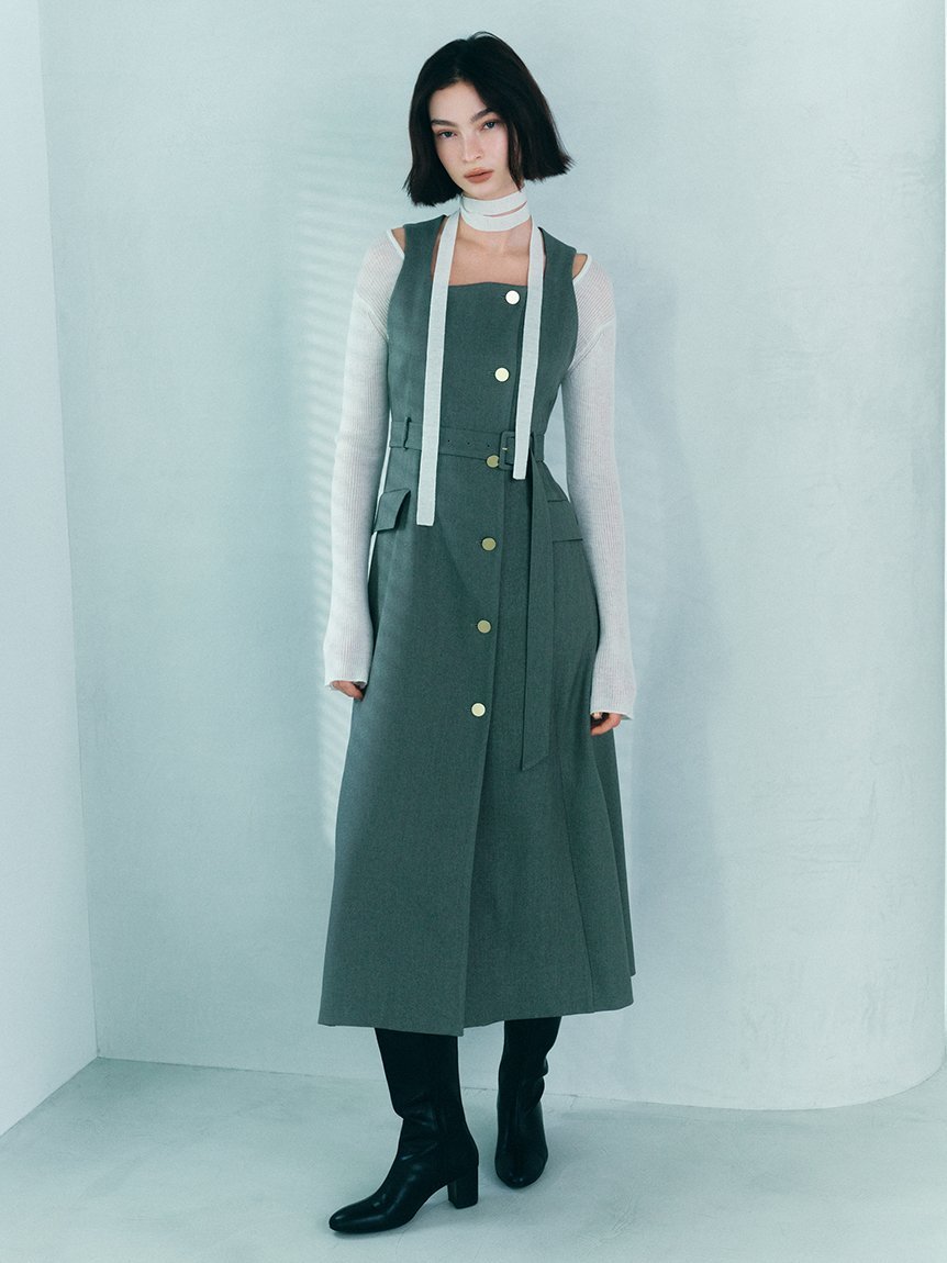 FRAY I.D｜ダブルヘリンボーンジレワンピース | Rakuten Fashion(楽天