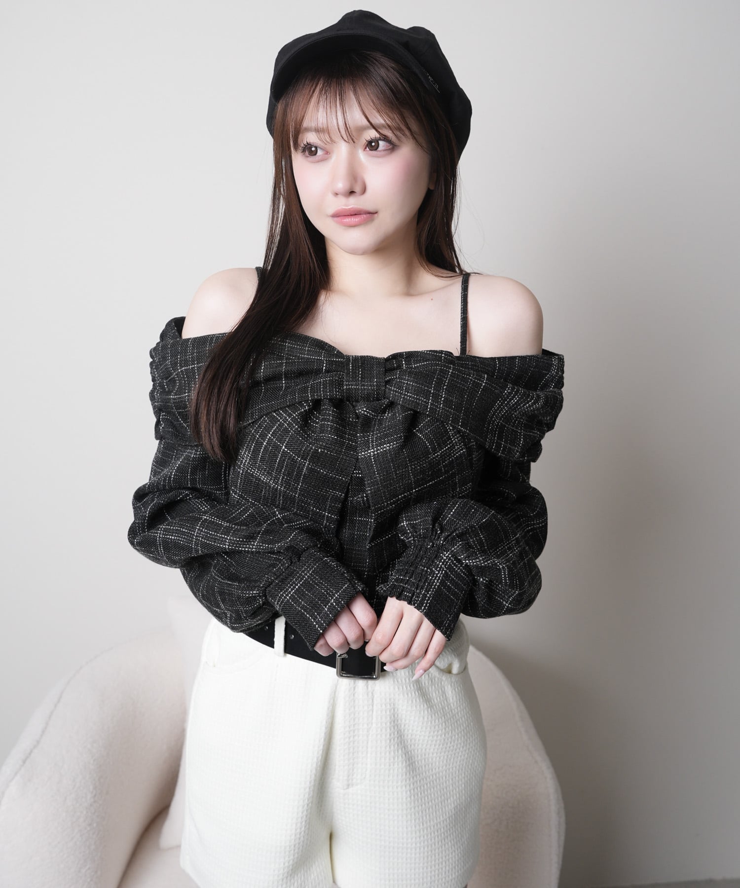 LIP SERVICE｜LIP SERVICE/(W)リボンオフショルロングスリーブトップス