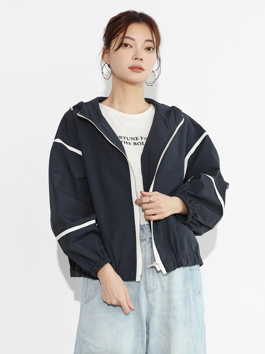 Vin｜バイカラーパイピングマウンテンパーカー | Rakuten Fashion(楽天