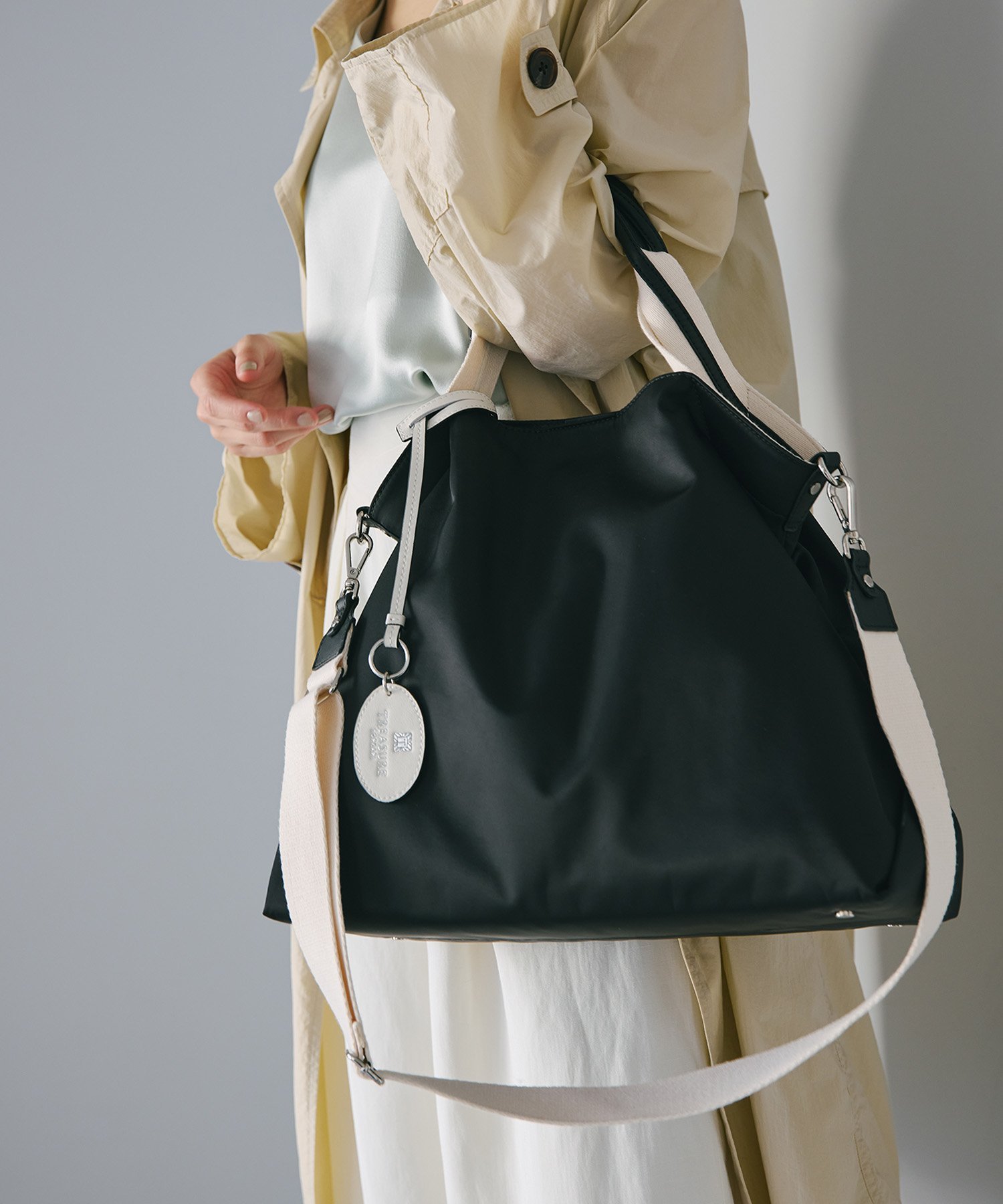 TOPKAPI｜ストライプハンドル ナイロン 2way トート バッグ A4対応